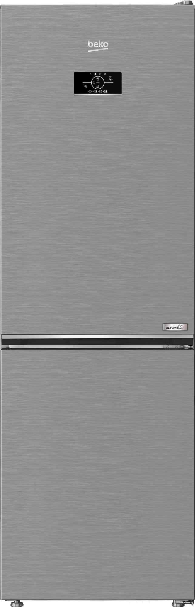 Beko 316L Fridge/Freezer (Bottom Freezer) 60cm Pearl Silver B3RCNE364HXB