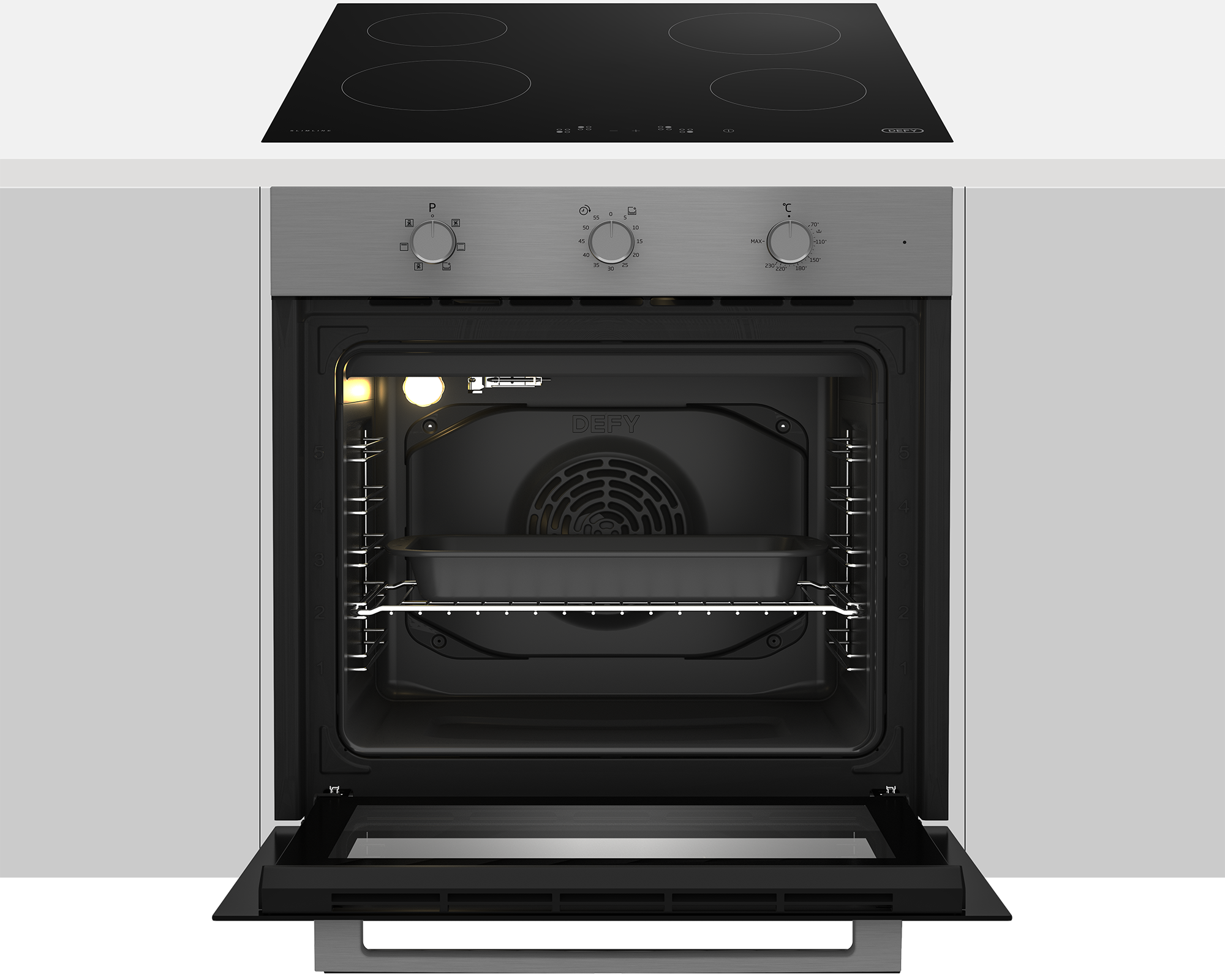 Defy Oven And Hob Set Stainless Steel DCB866