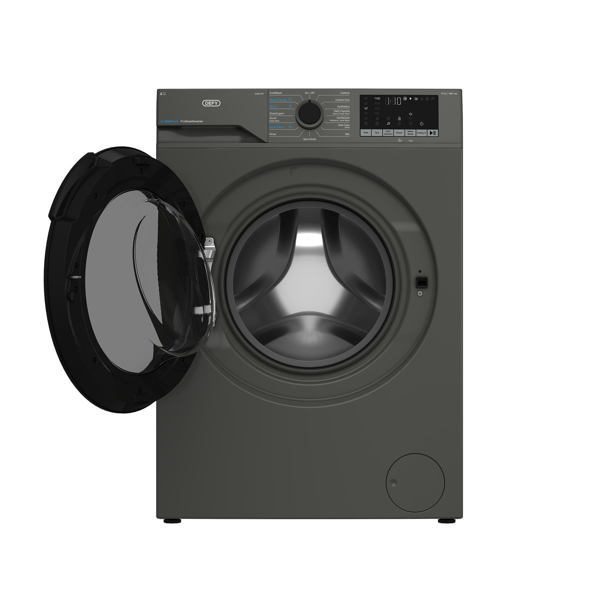 Defy 10kg SteamCure Front Loader Washing Machine Manhattan Grey DAW397