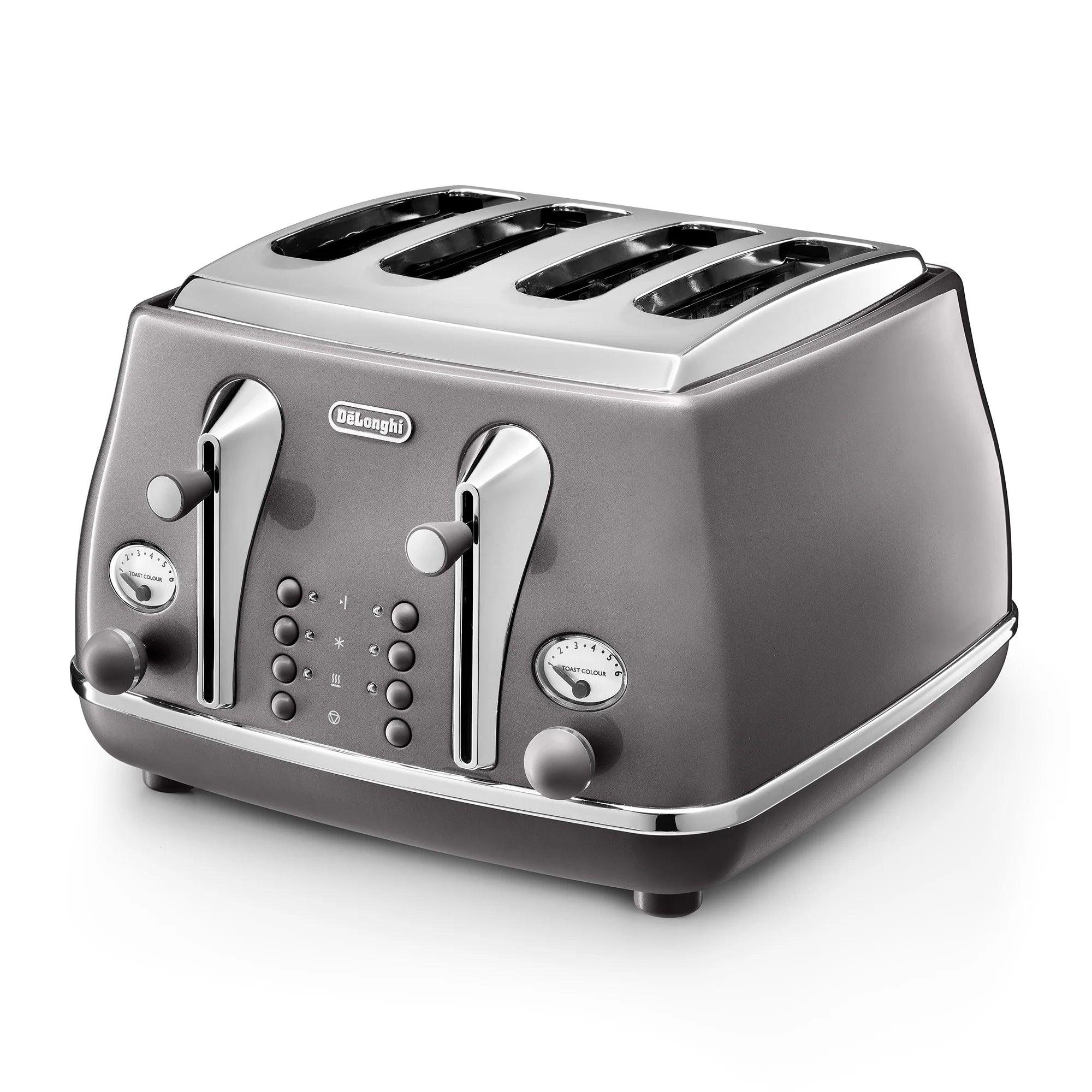 De'Longhi 4 Slice Icona Metallics Toaster Grey CTOT4003.GY