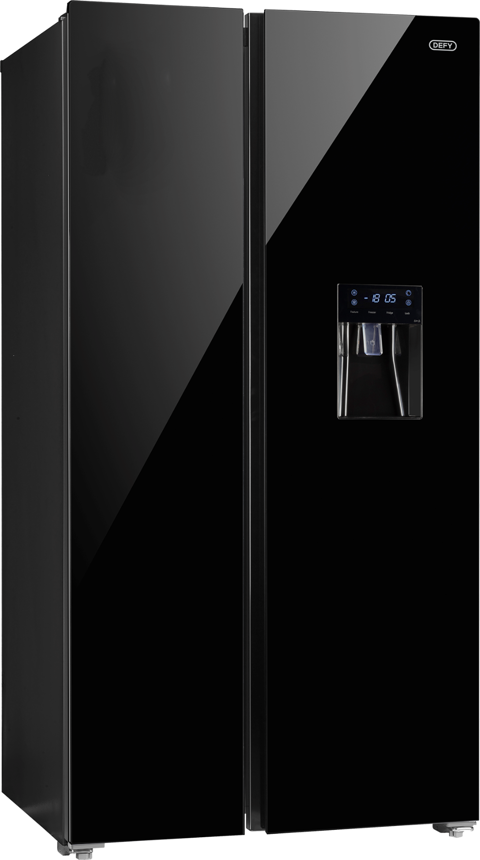 Defy 490L Side By Side Fridge Black DFF456