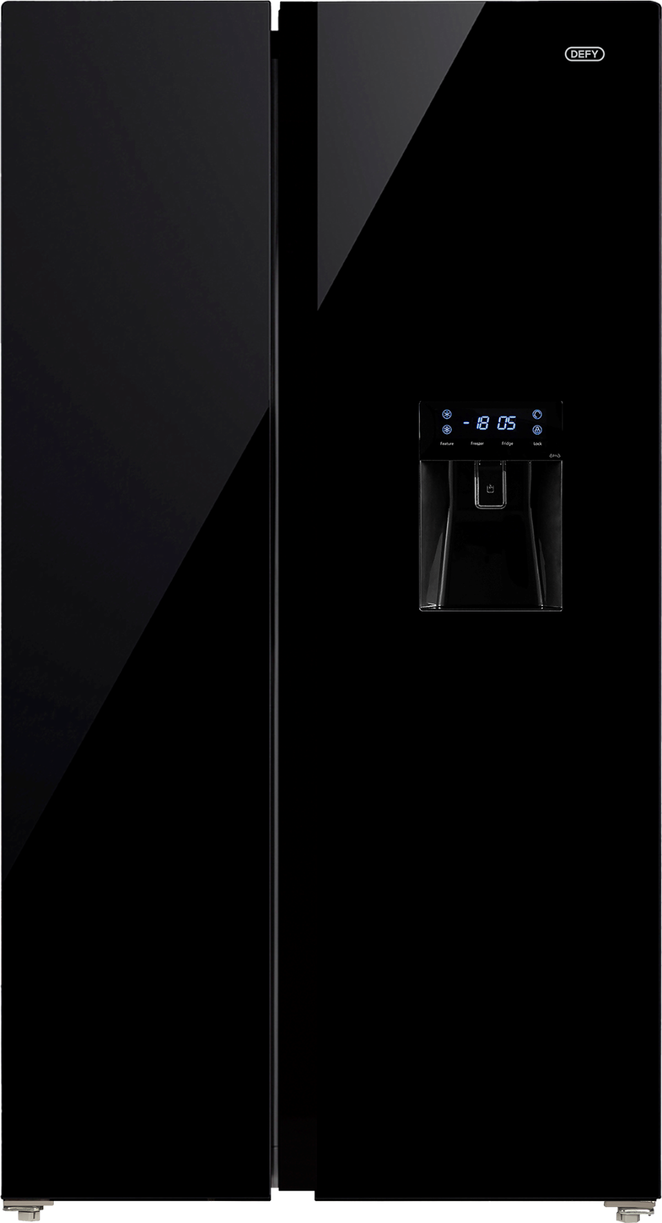 Defy 490L Side By Side Fridge Black DFF456