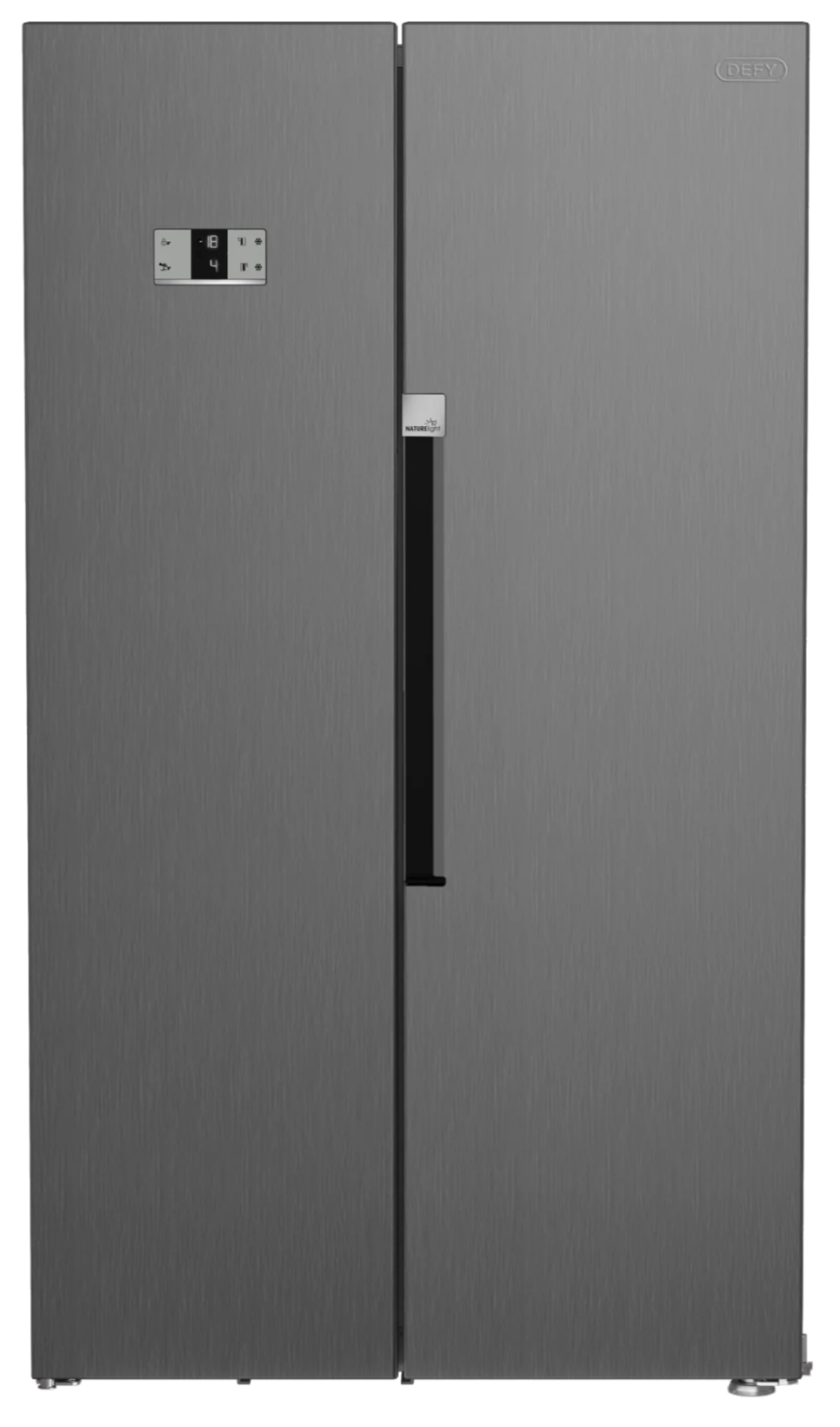 Defy 618L Side By Side Naturelight Fridge Metallic DFF538