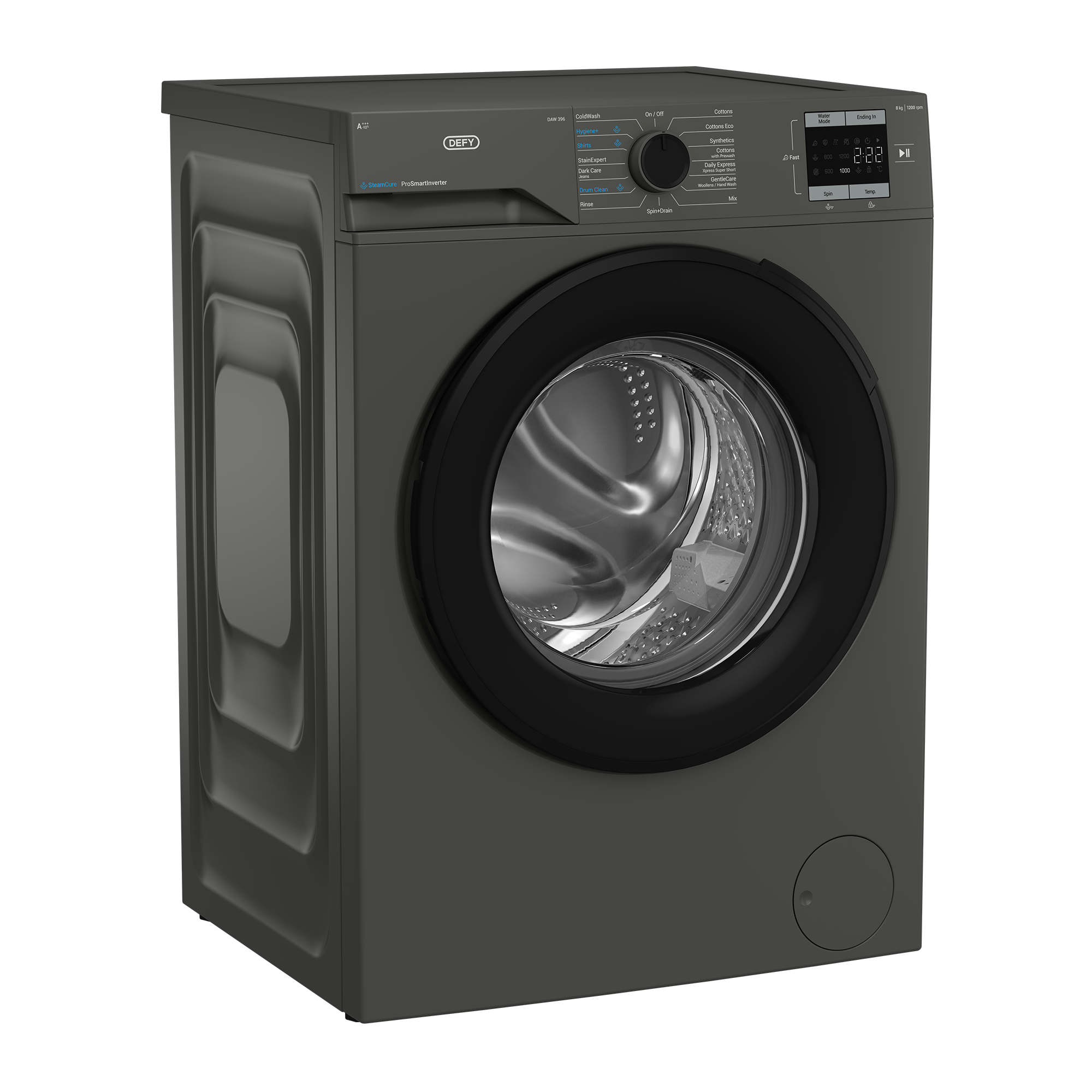 Defy 8kg SteamCure Front Loader Washing Machine Manhattan Grey DAW396