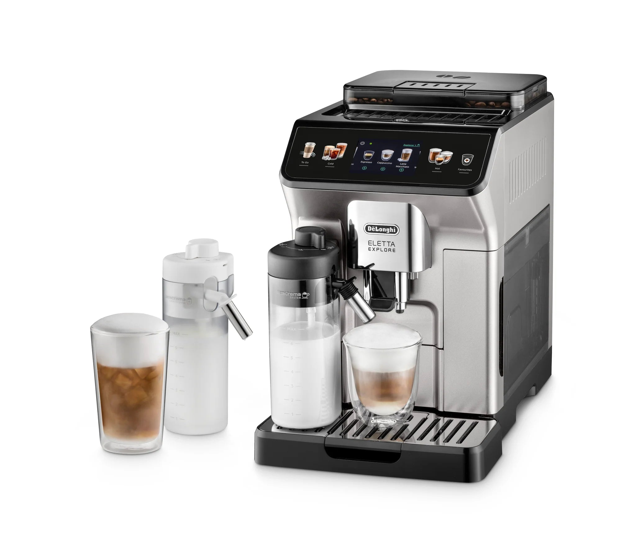 DeLonghi Eletta Explore Bean to Cup Coffee Machine Silver ECAM450.65.S