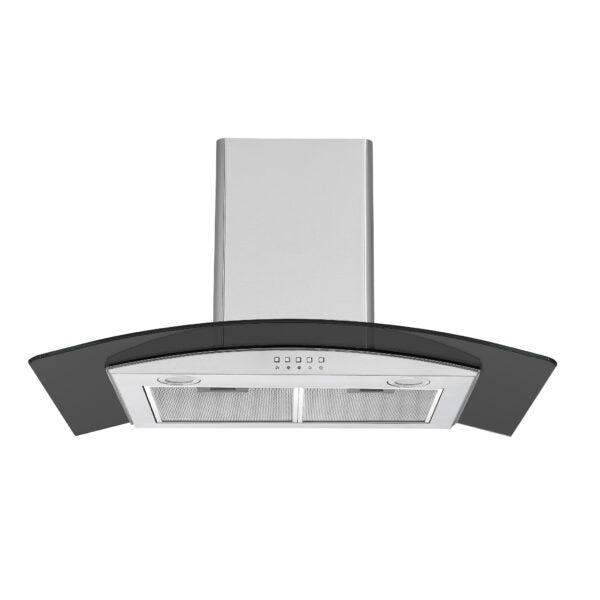 Falco Cookerhood Stainless Steel Black Glass FAL9038SGB
