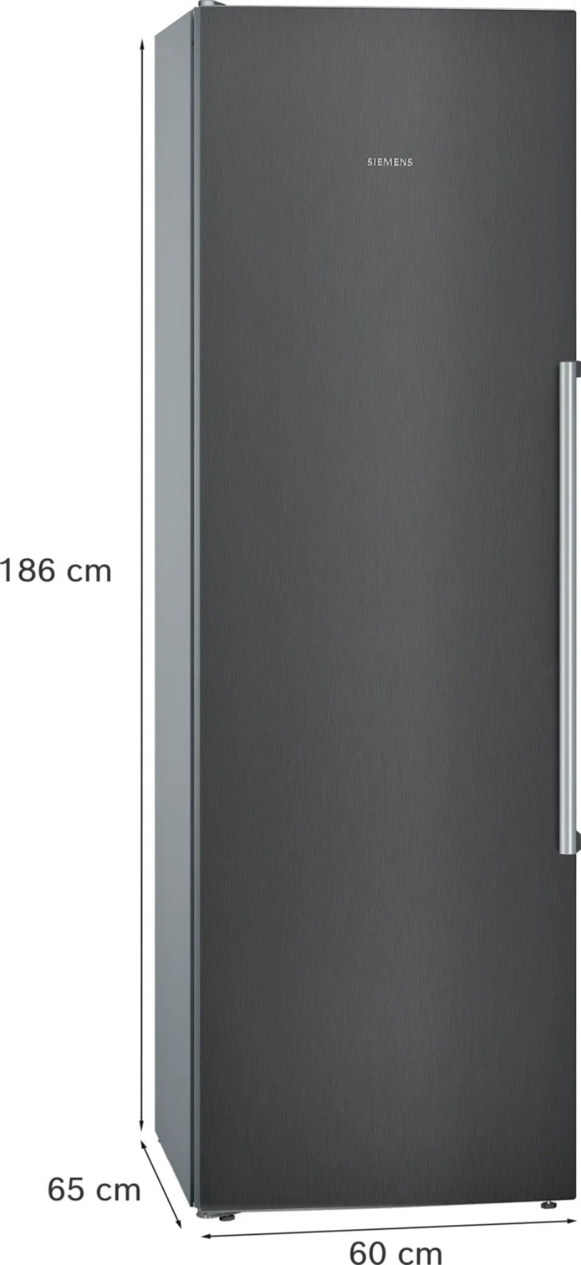 Siemens 346L Upright Fridge Black Steel KS36VAXEP