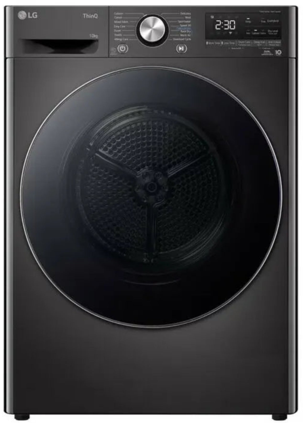 LG 10KG Dual Inverter Heat Pump Dryer Platinum Black RH10V9ZV2W