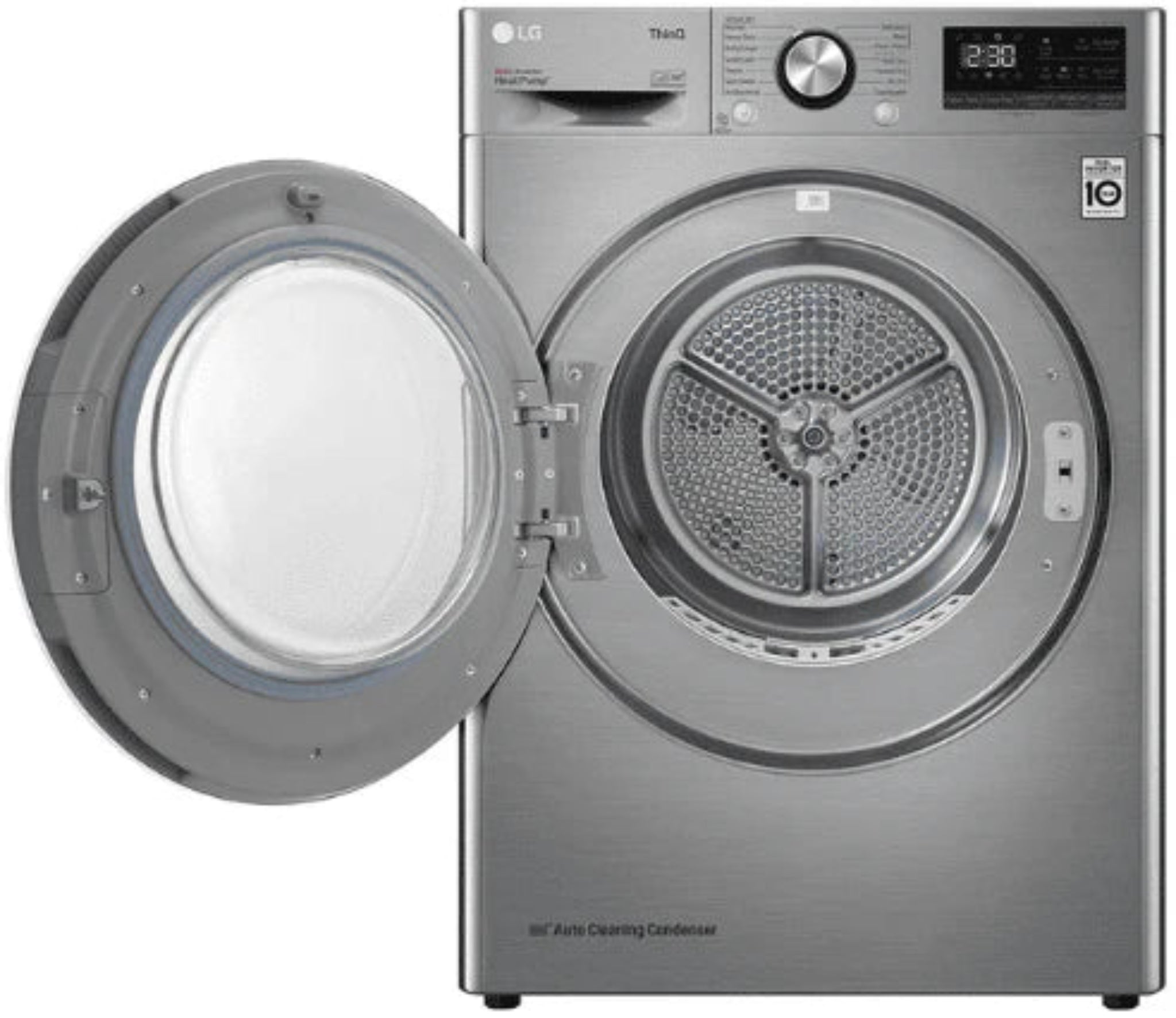 LG 9KG Heat Pump Tumble Dryer Silver RH90V9PV8N