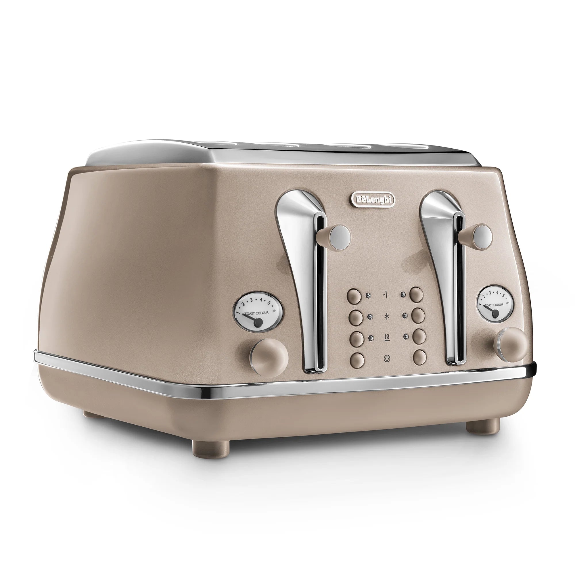 De'Longhi 4 Slice Icona Metallics Toaster Beige CTOT4003.BG