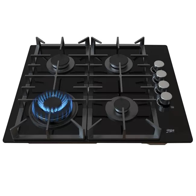 Univa Gas Hob Black Glass UGH640G