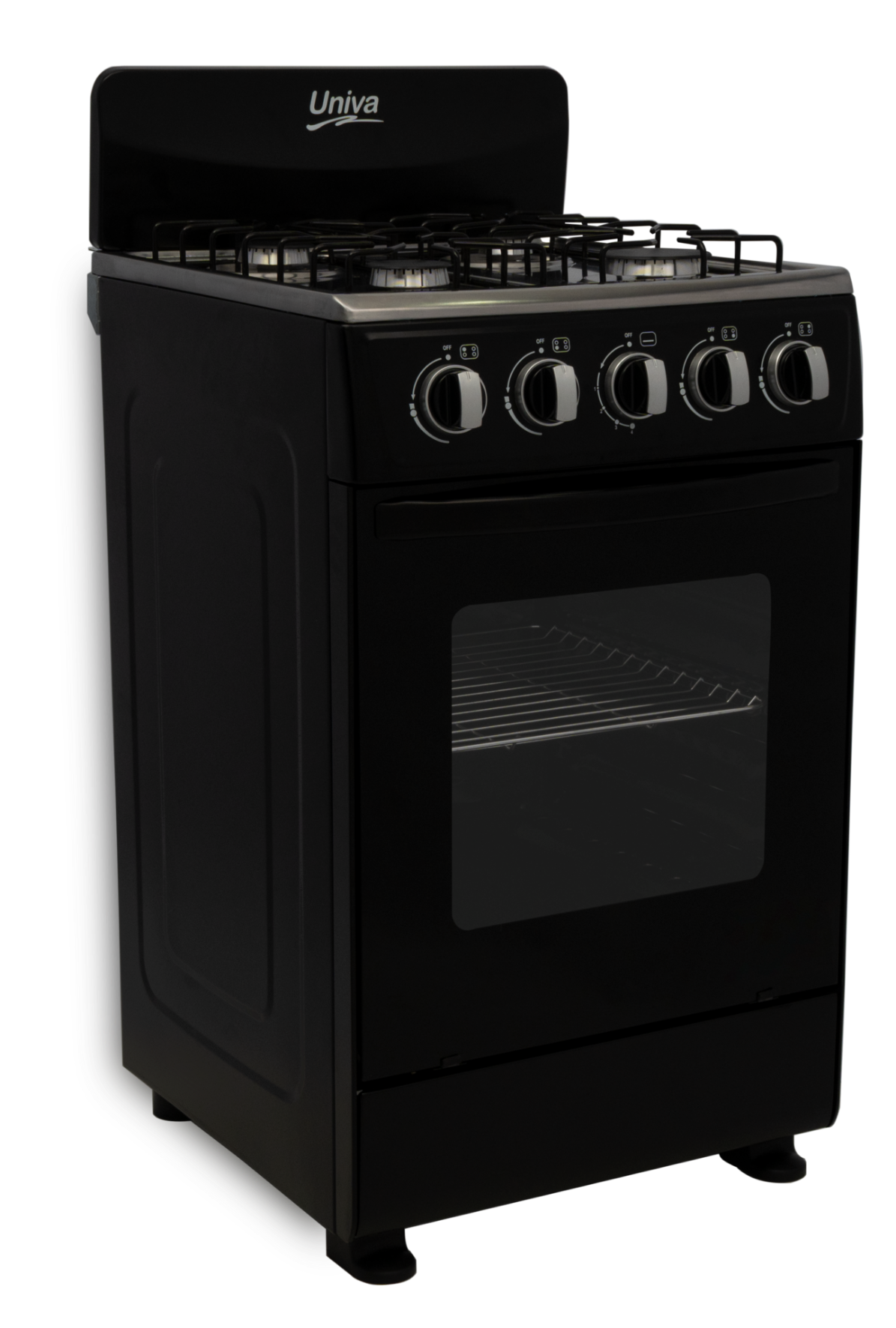Univa Freestanding 50x50 Full Gas Stove Black UG555