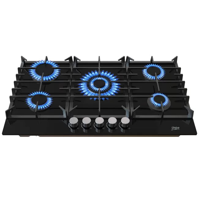 Univa Gas Hob Black Glass UGH950G