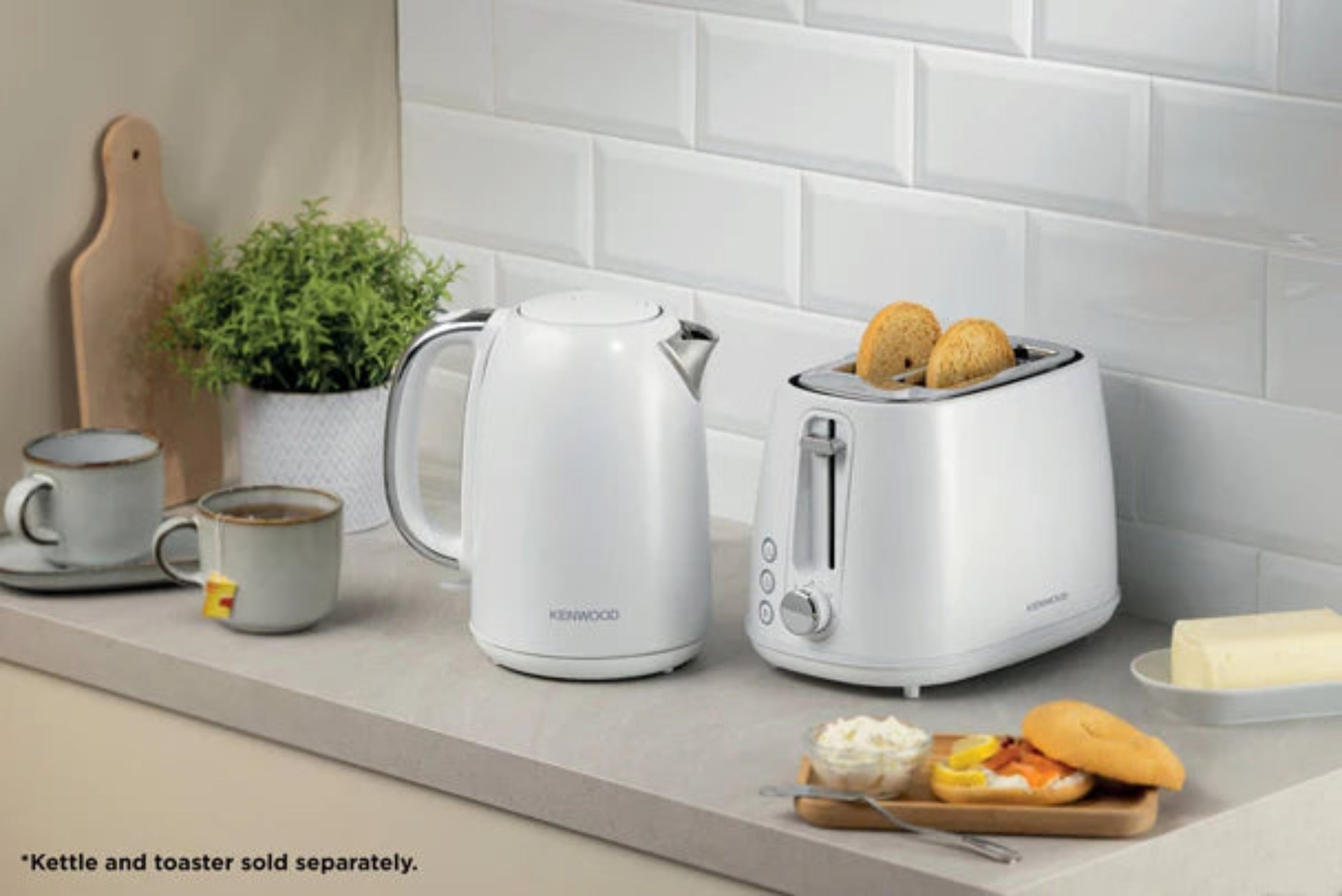 Kenwood - Elementa S/Steel 2 Slice Toaster Matt White - TCM37.000WH