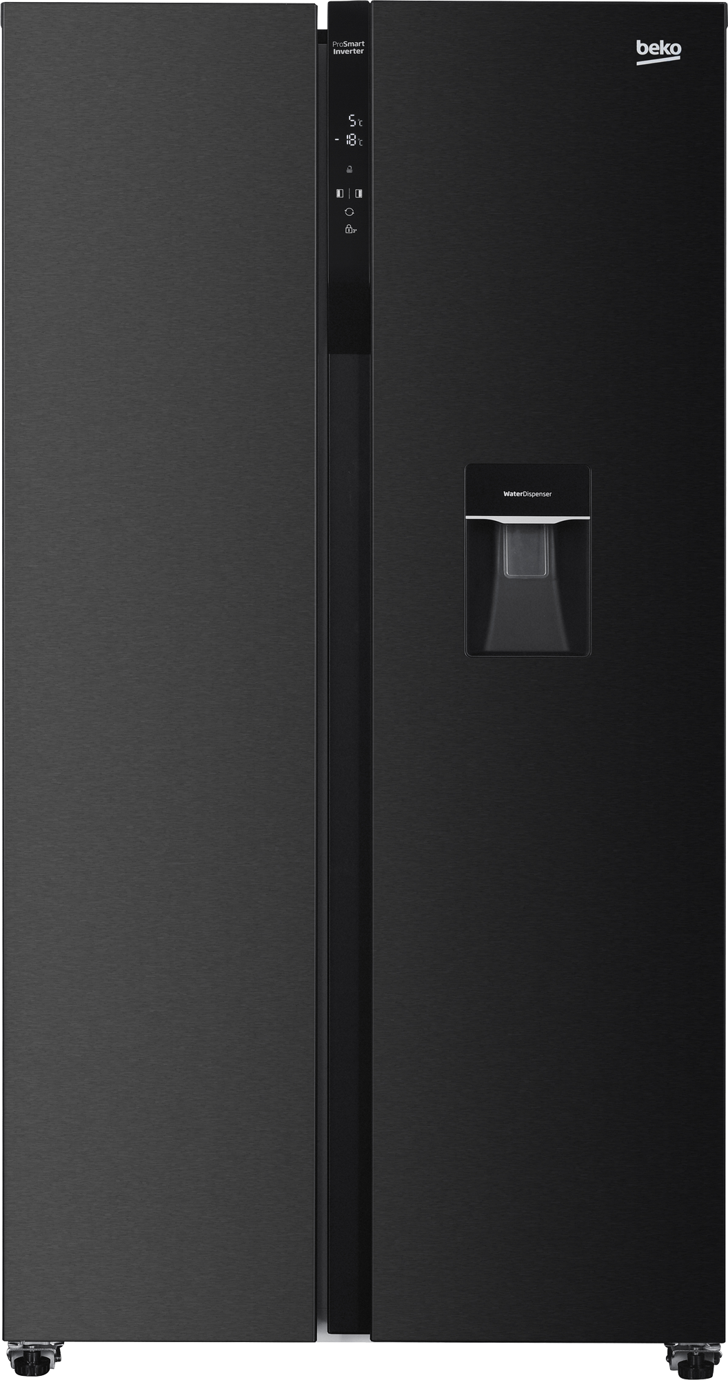 Beko 521L Side-by-Side Fridge 91cm Dark Inox GNO532B