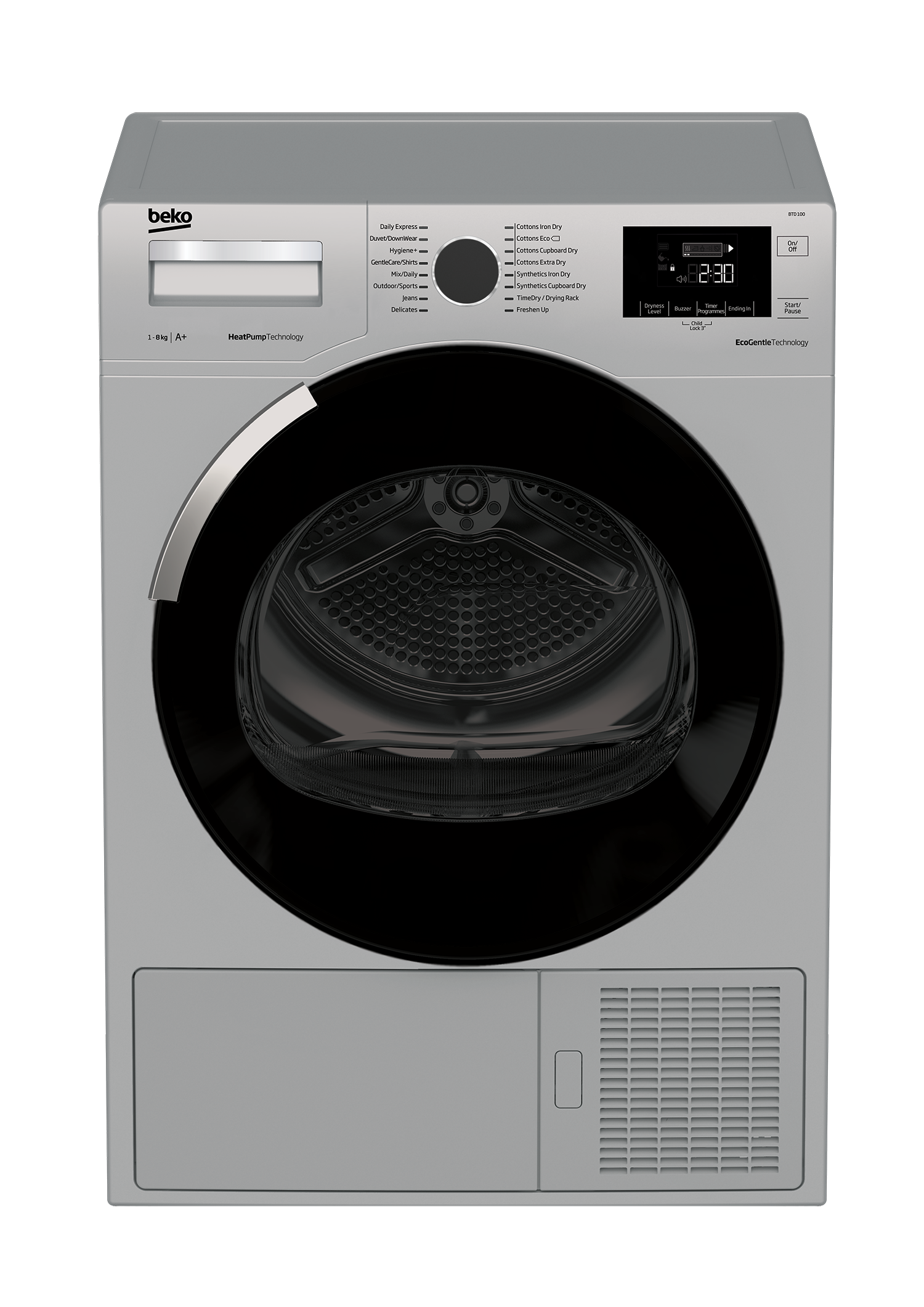 Beko 8kg Heat Pump Tumble Dryer Grey BTD100