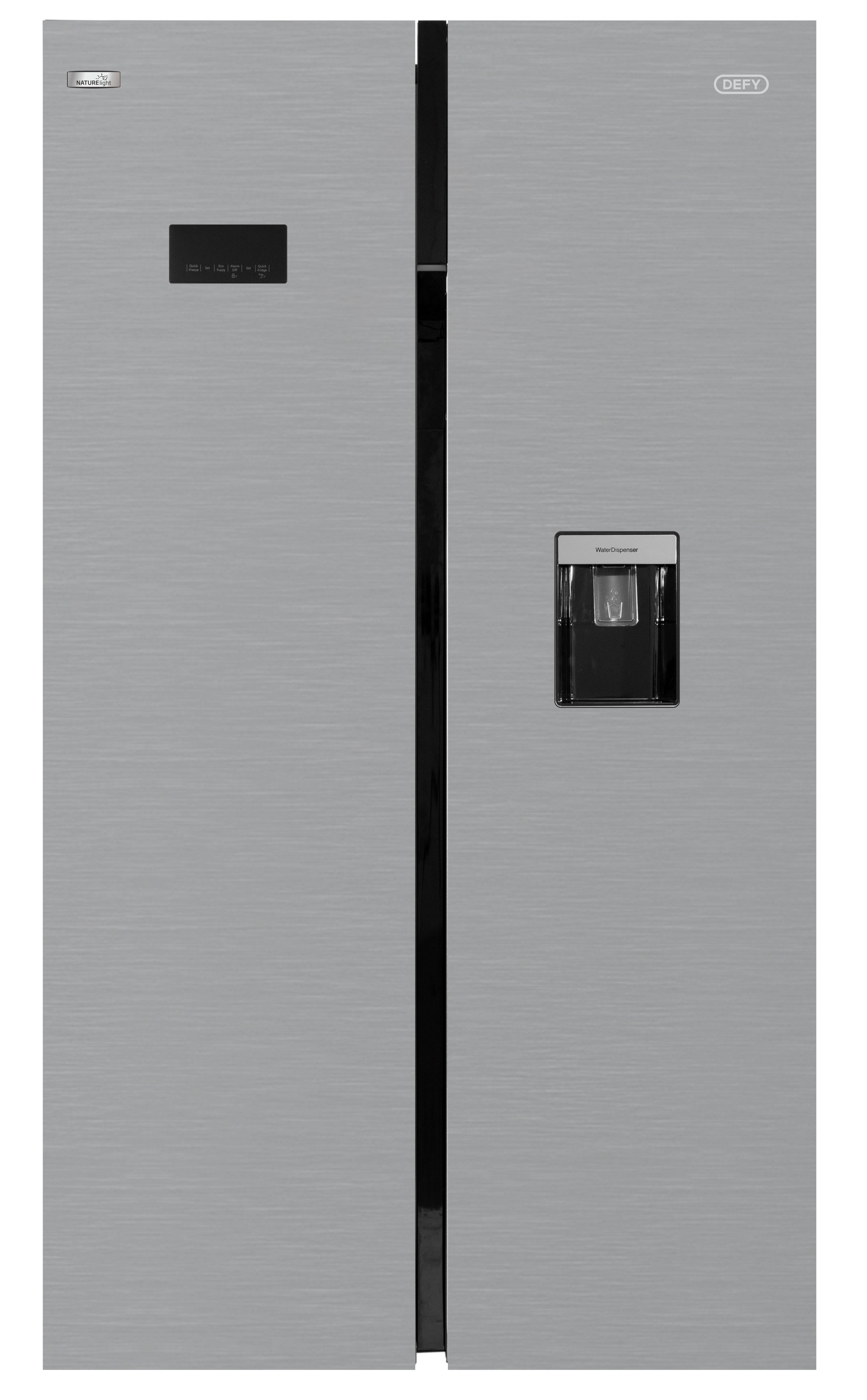 Defy 614L Side By Side Naturelight Fridge Metallic DFF463