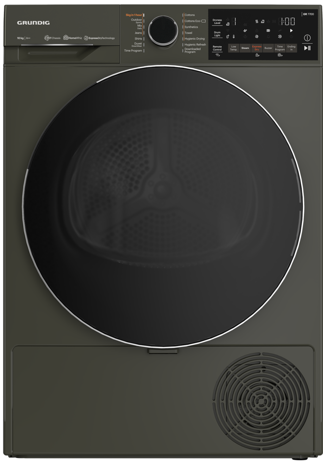Grundig 10kg Heat Pump Tumble Dryer Grey GT77023W