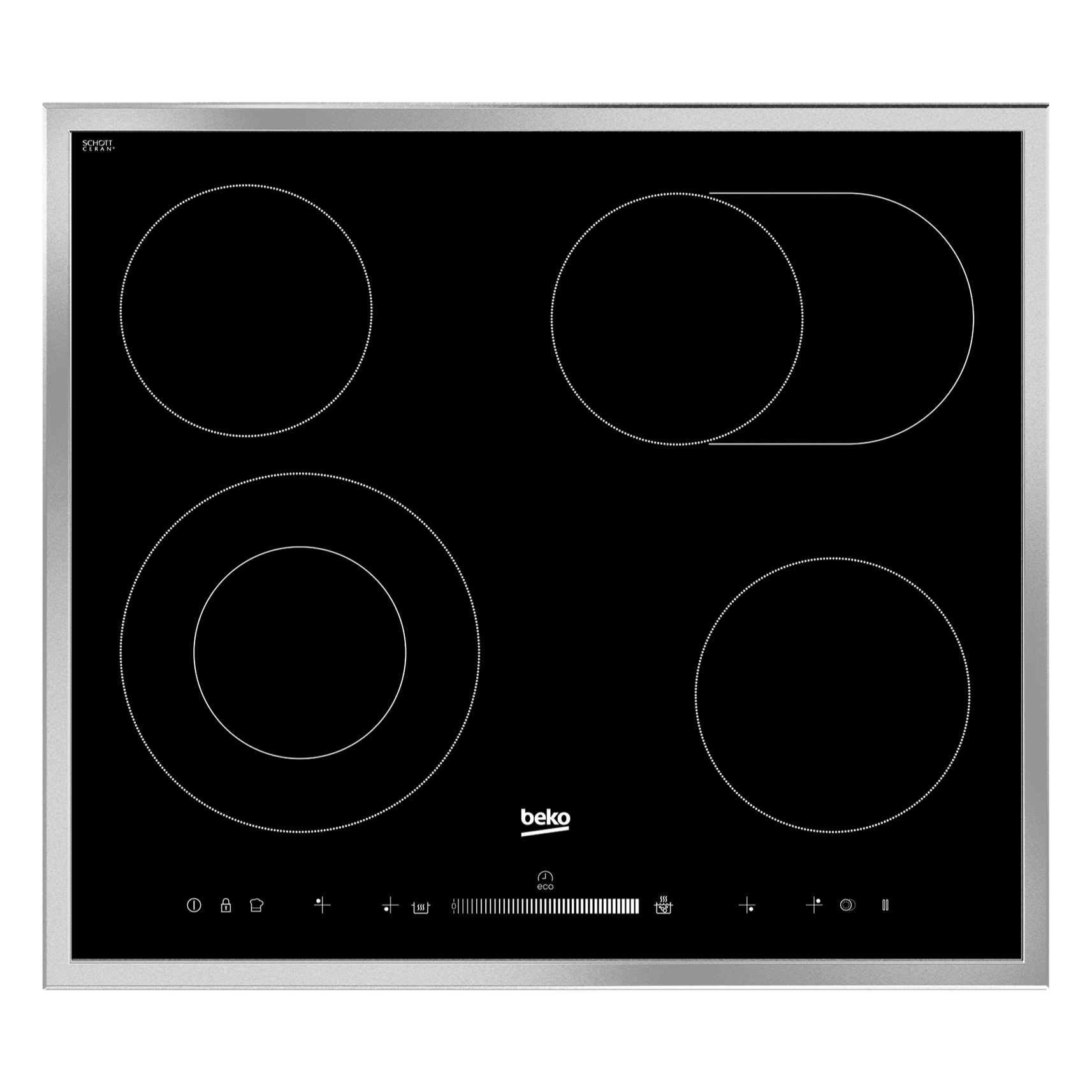 Beko Ceramic Hob Black HIC64503TX