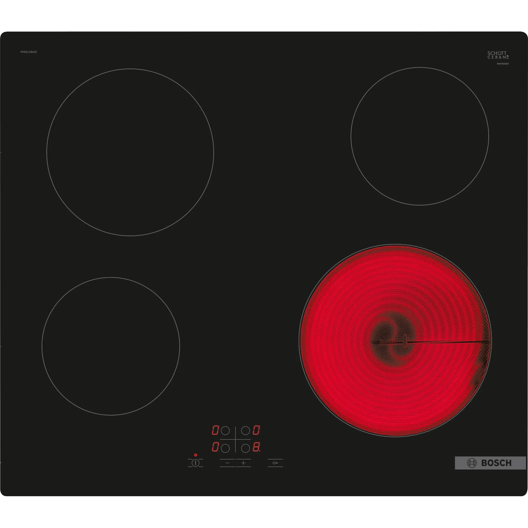 Bosch Serie 4 Ceramic Hob Black PKE611BA2E