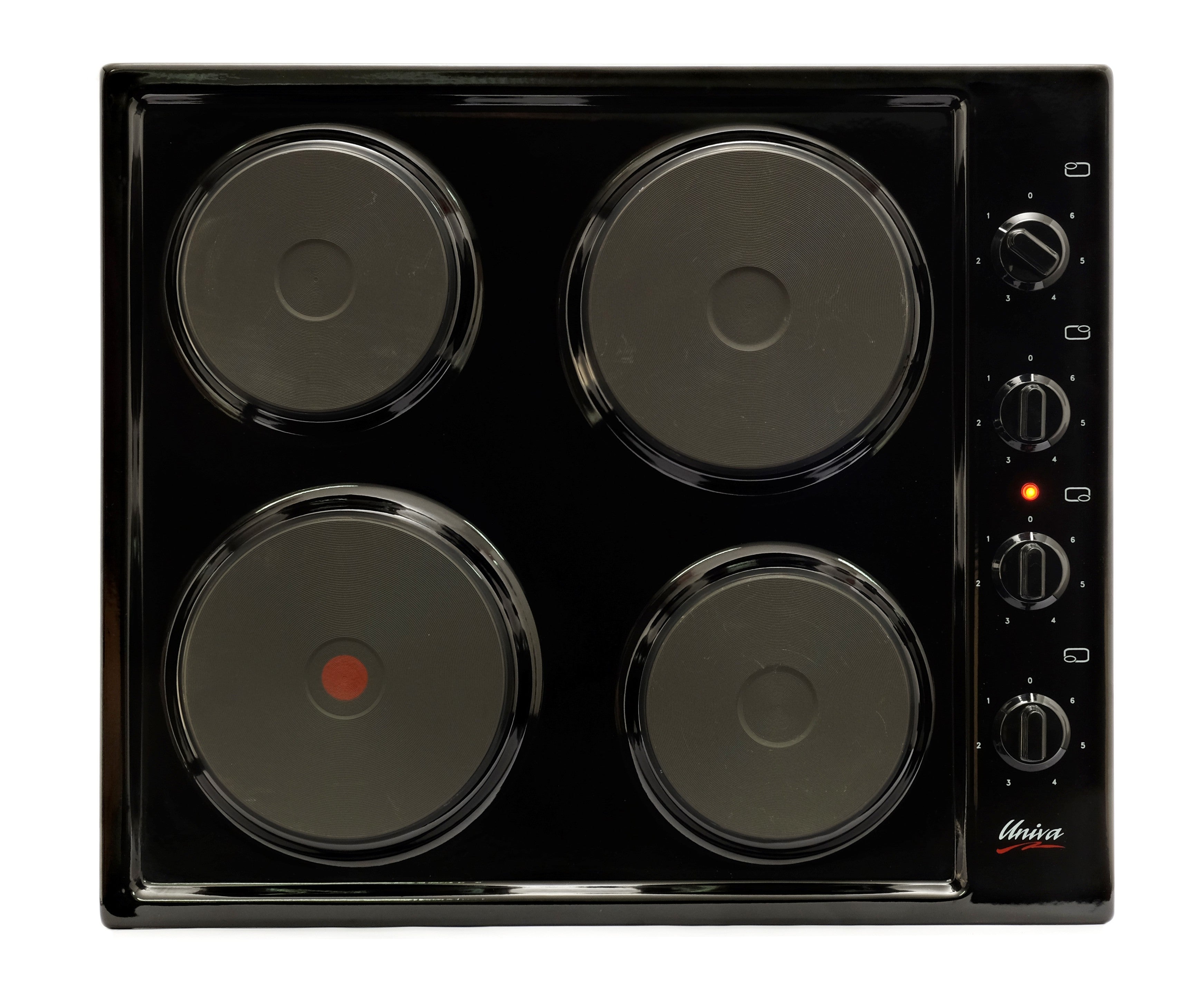 Univa Solid Plate Hob Black U156B