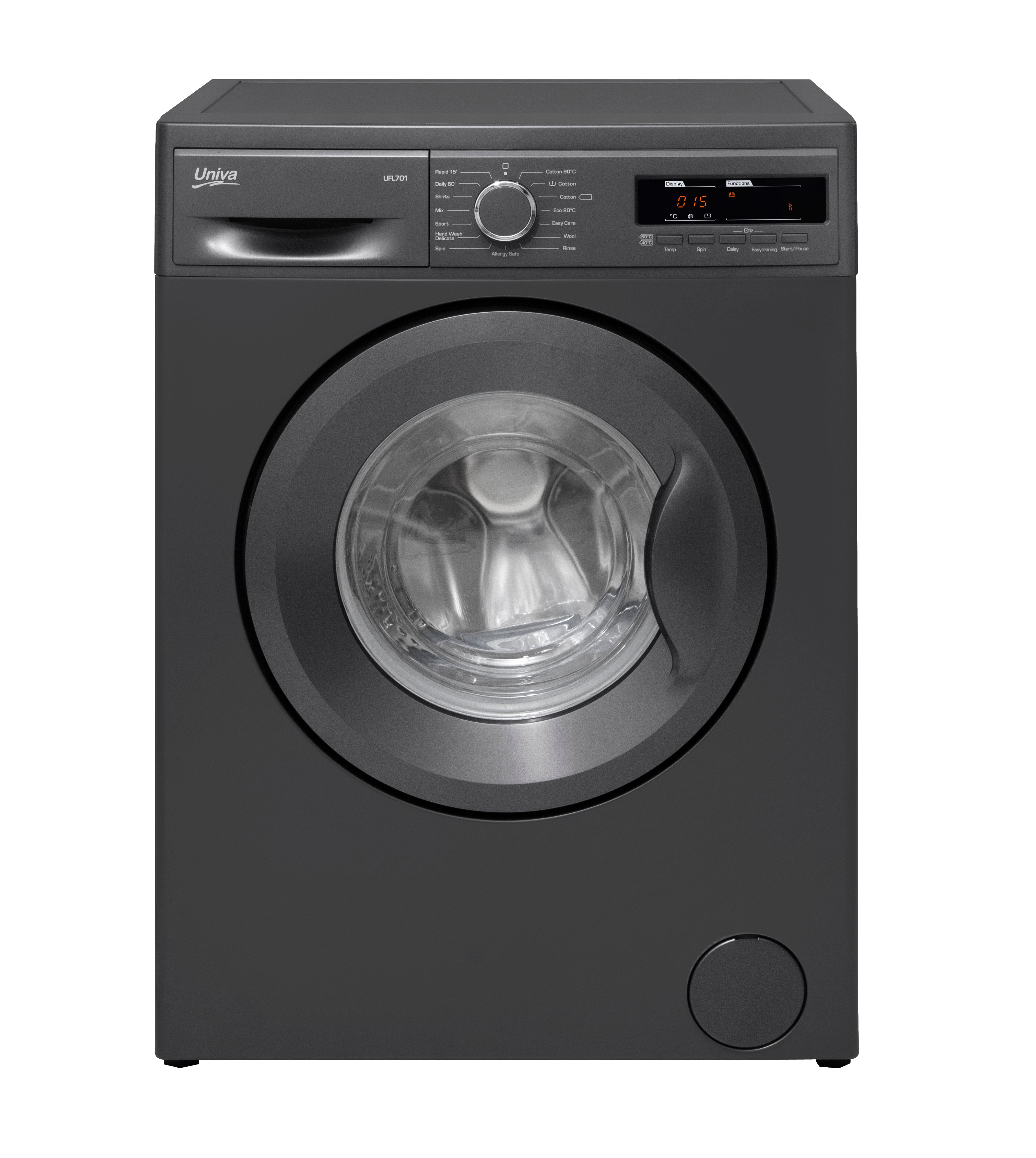 Univa 7KG Front Loader Washing Machine Grey UFL701
