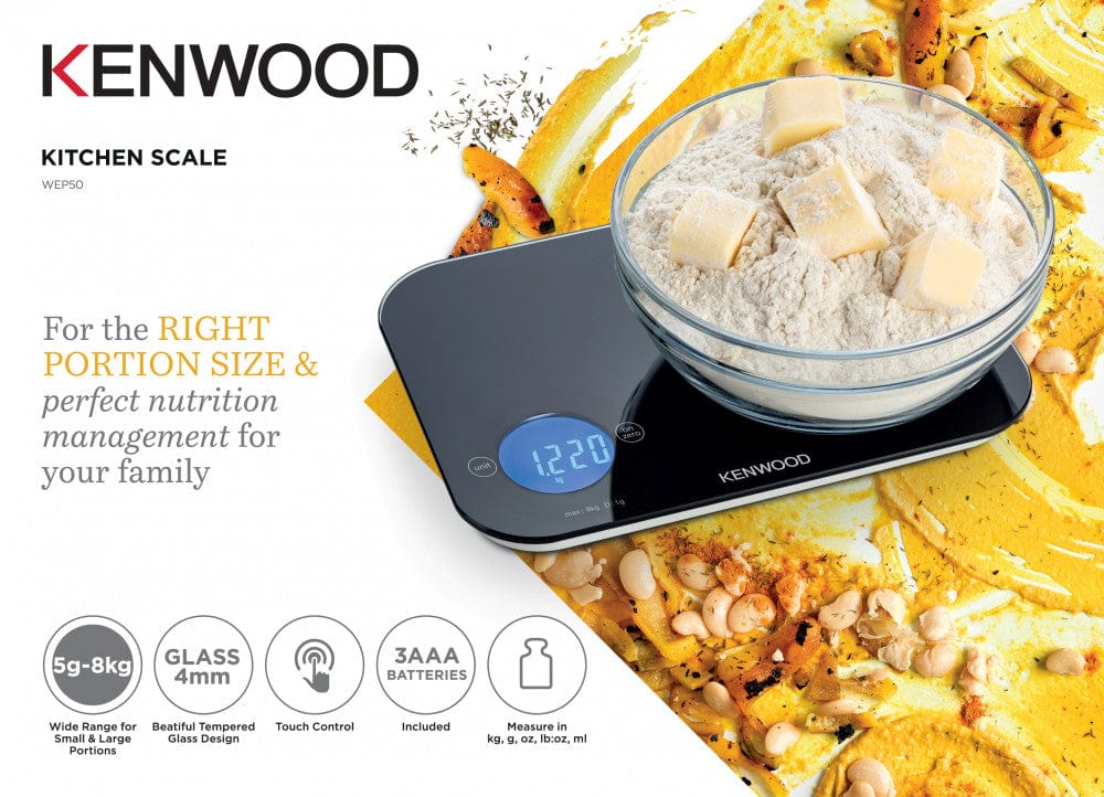 Kenwood Kitchen Scale with Touch Control Black WEP50.000BK