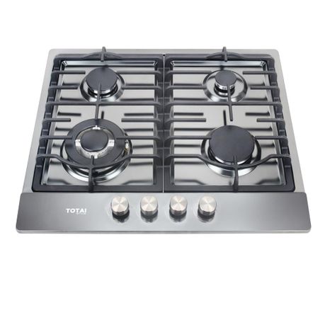 Totai 4 Burner Gas Hob Black Stainless Steel 03/TS4BNR-BSS