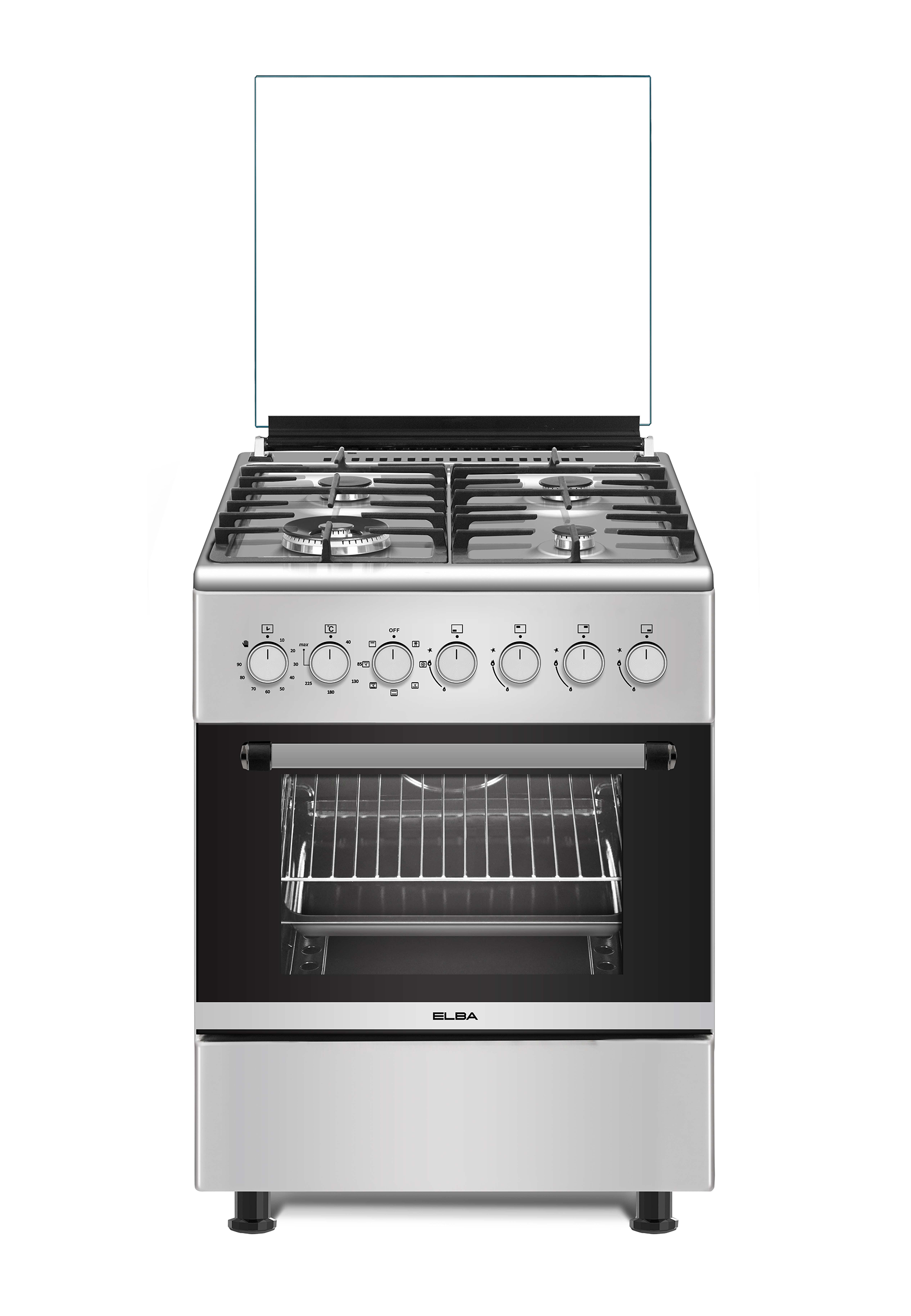 Elba Gas/Electric Stove 4 Burner 60cm Stainless Steel 04/66CL442