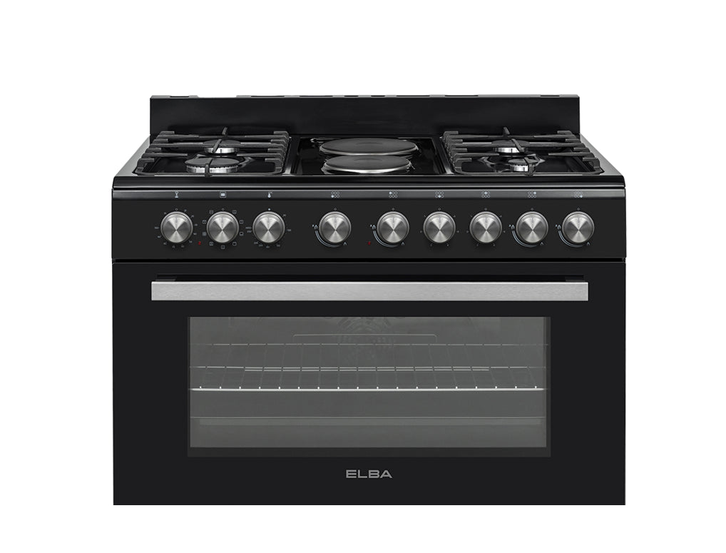 Elba 90CM Gas/Electric 4 Burner 2 Electrical Freestanding Stove Black 04/96CL727B-3