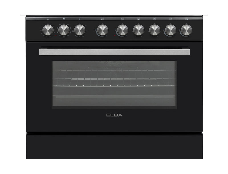 Elba 90CM Gas/Electric 4 Burner 2 Electrical Freestanding Stove Black 04/96CL727B-4