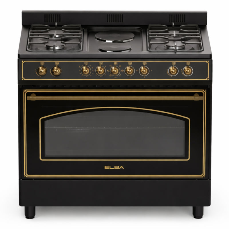 Elba 90CM Gas/Electric 4 Burner 2 Electrical Freestanding Stove Vintage 04/9S4EX737KB