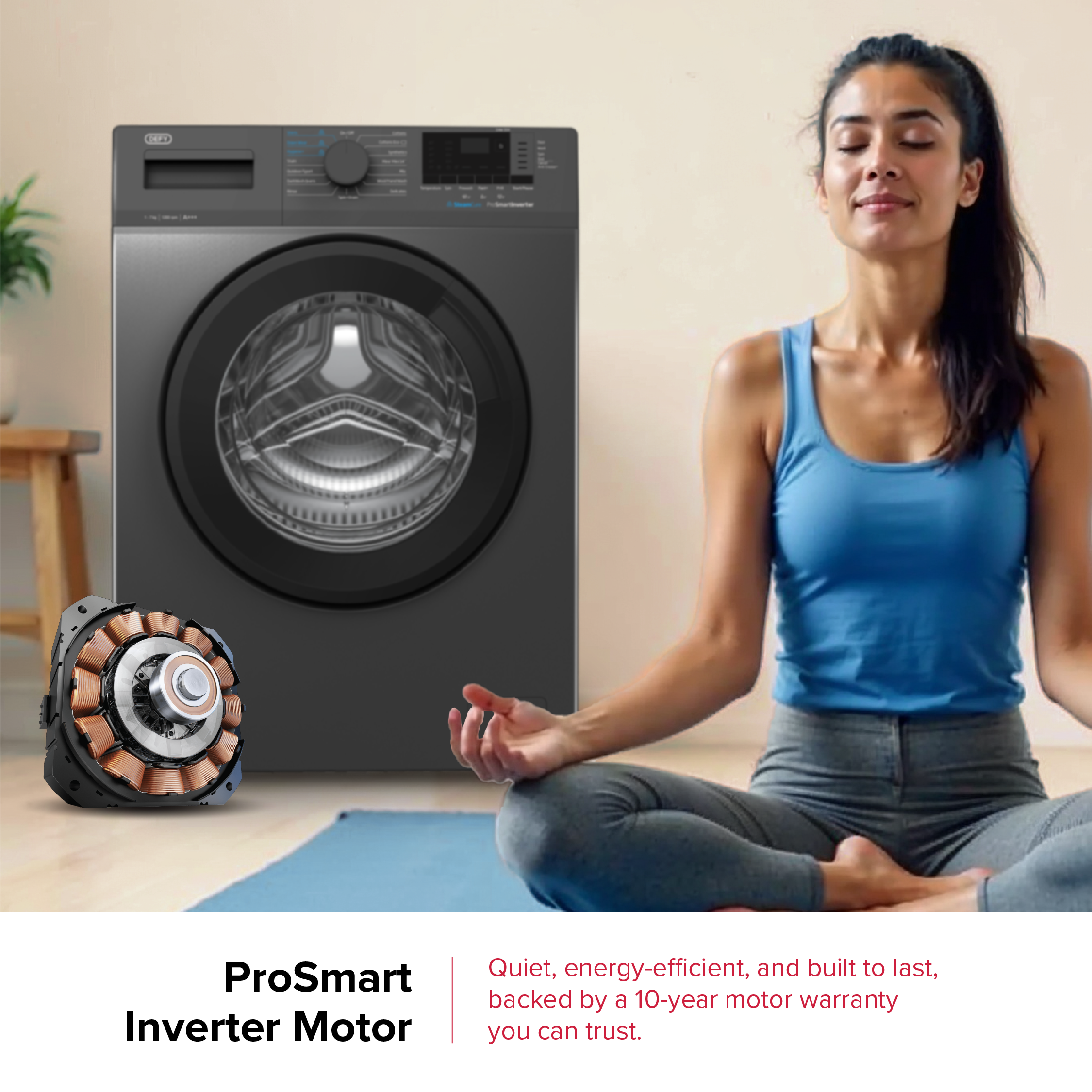 Defy 7kg Front Loader SteamCure Technology Manhattan Grey DAW394