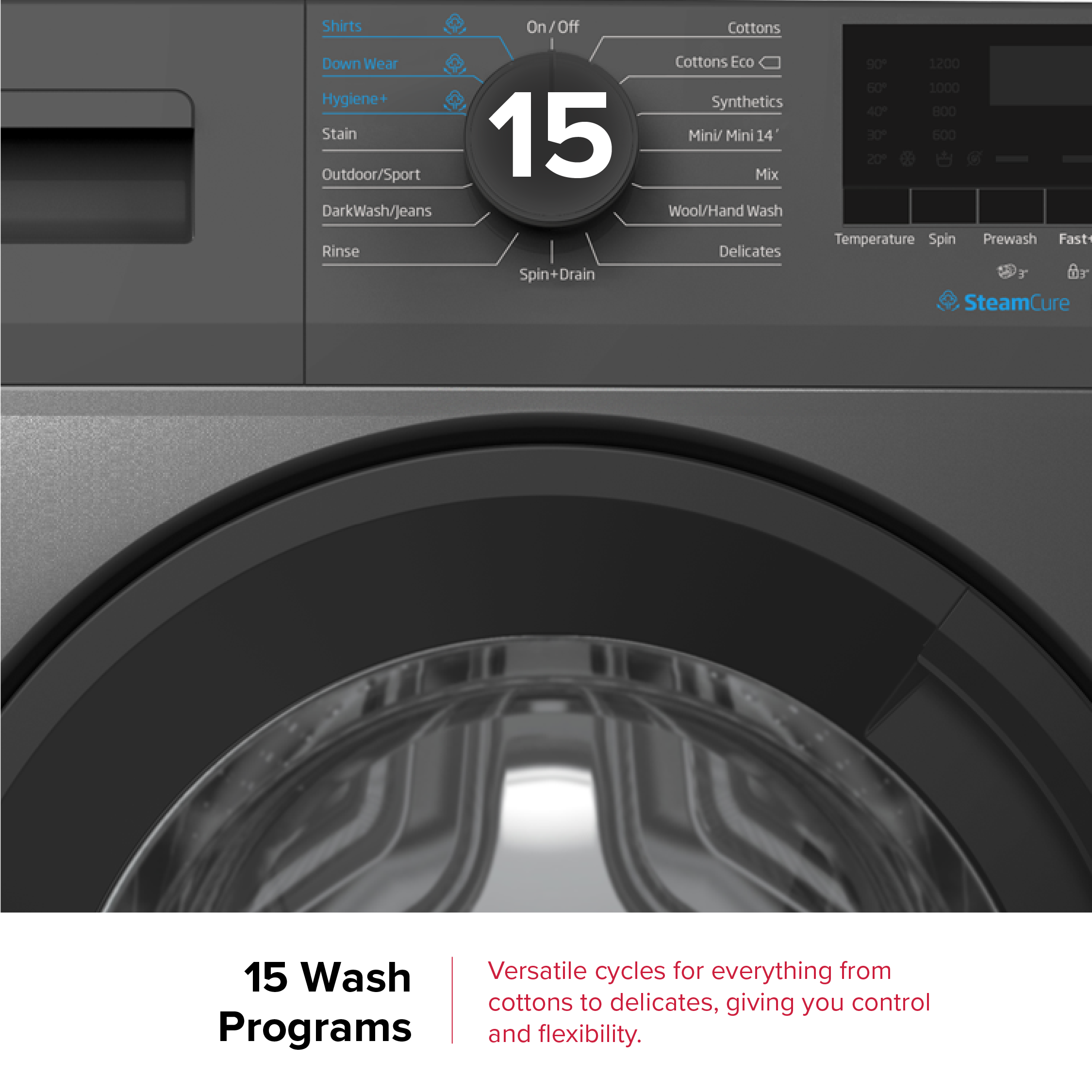 Defy 7kg Front Loader SteamCure Technology Manhattan Grey DAW394