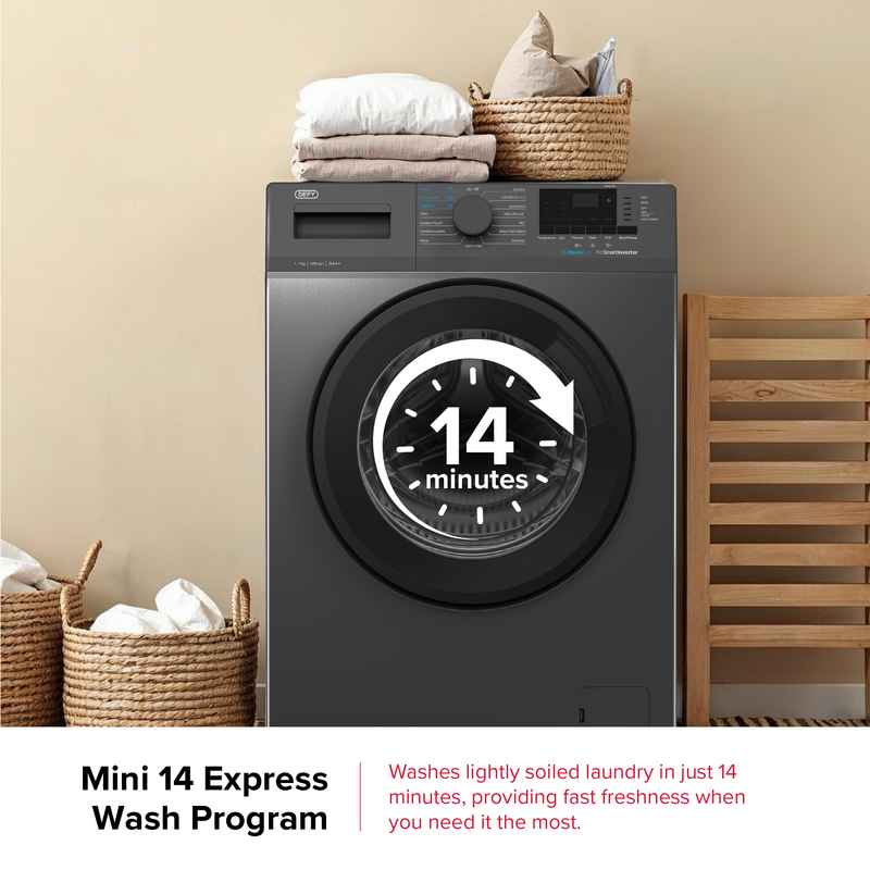 Defy 7kg Front Loader SteamCure Technology Manhattan Grey DAW394-11