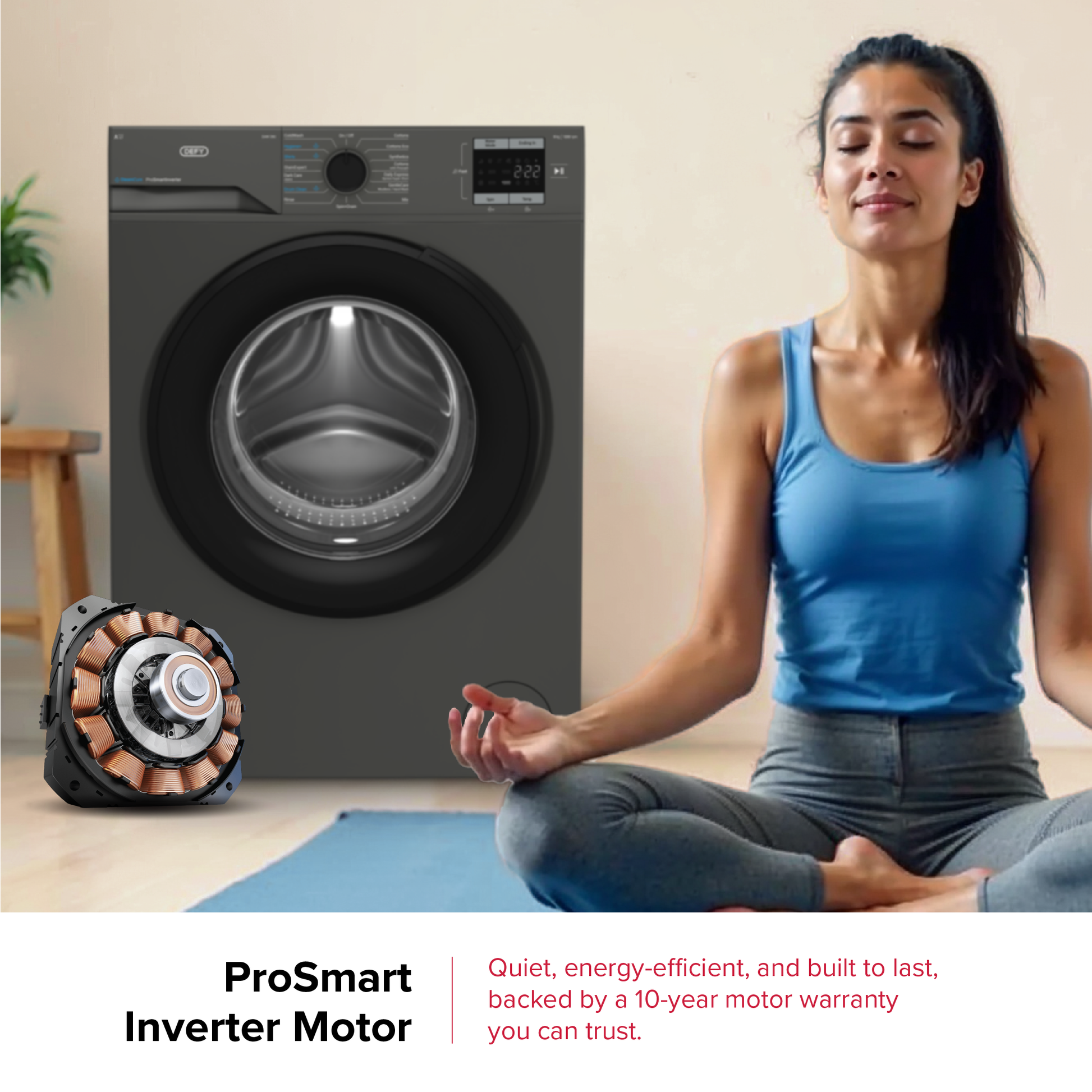 Defy 8kg SteamCure Front Loader Washing Machine Manhattan Grey DAW396-8