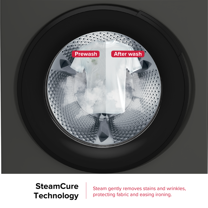 Defy 8kg SteamCure Front Loader Washing Machine Manhattan Grey DAW396-9