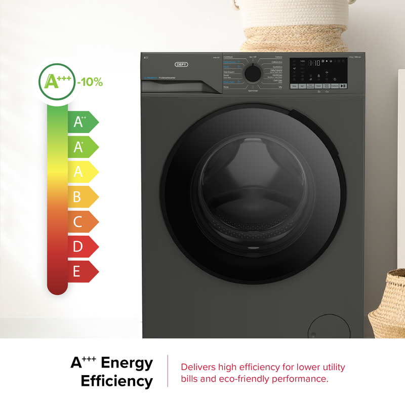 Defy 10kg SteamCure Front Loader Washing Machine Manhattan Grey DAW397-9