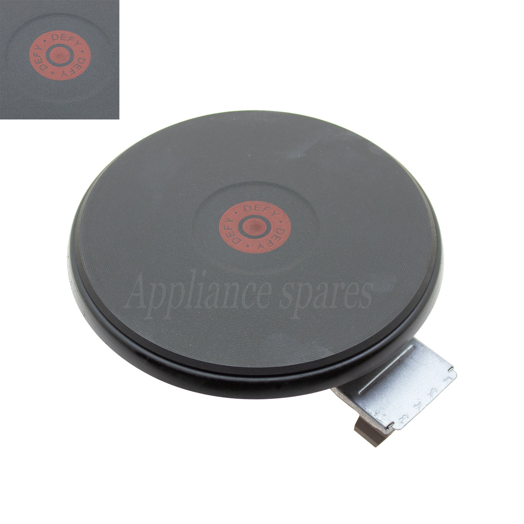 E.G.O 6” Solid plate – Defy Red Dot (145mm, 1500w, 8mm Black Trim)-1