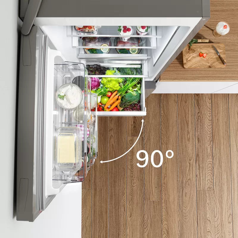 Bosch 505L Fridge/Freezer Black Glass (Bottom Freezer) KGN56LB31U