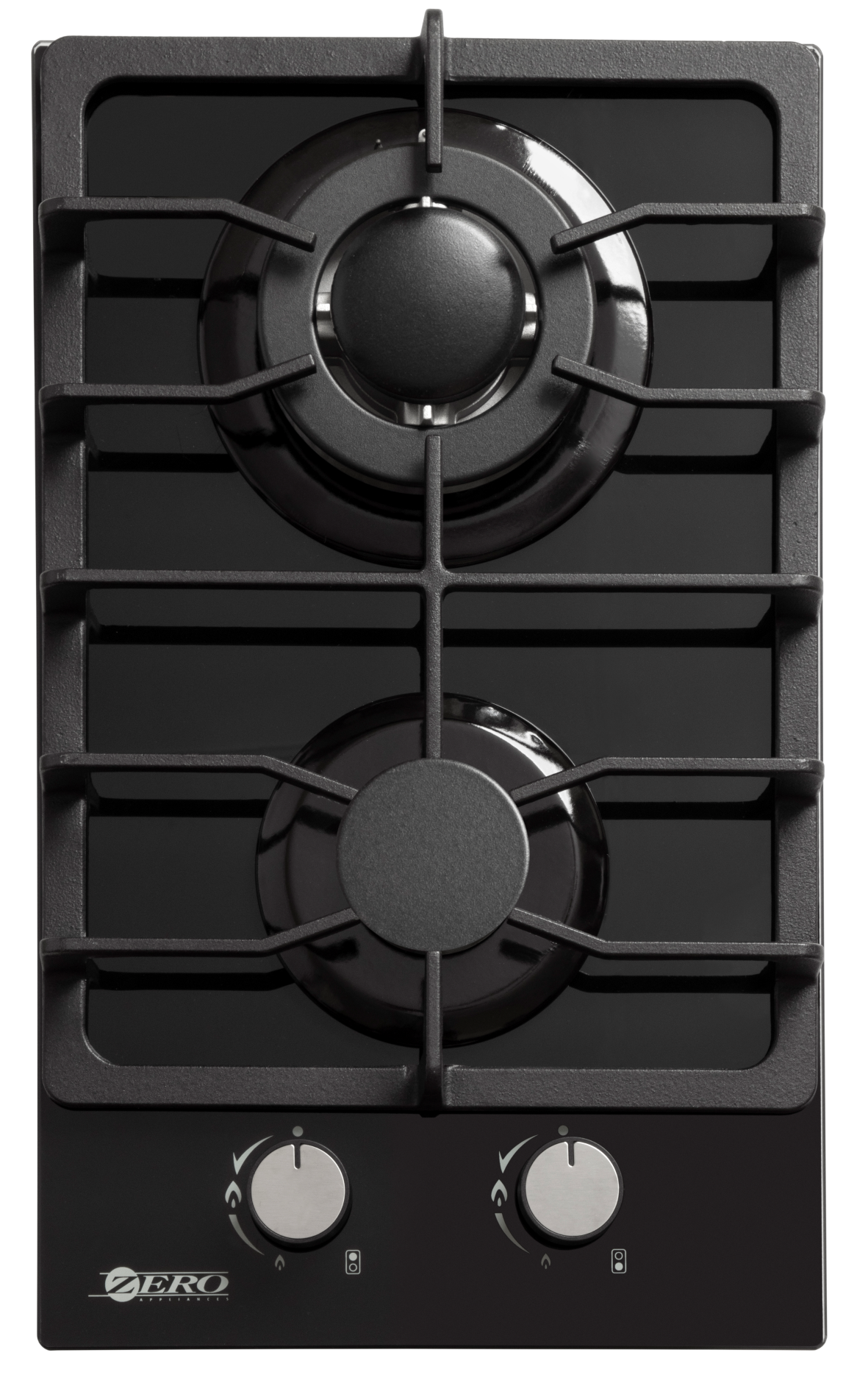 Zero 2 Burner Gas Hob Glass Black 2BURNHOB