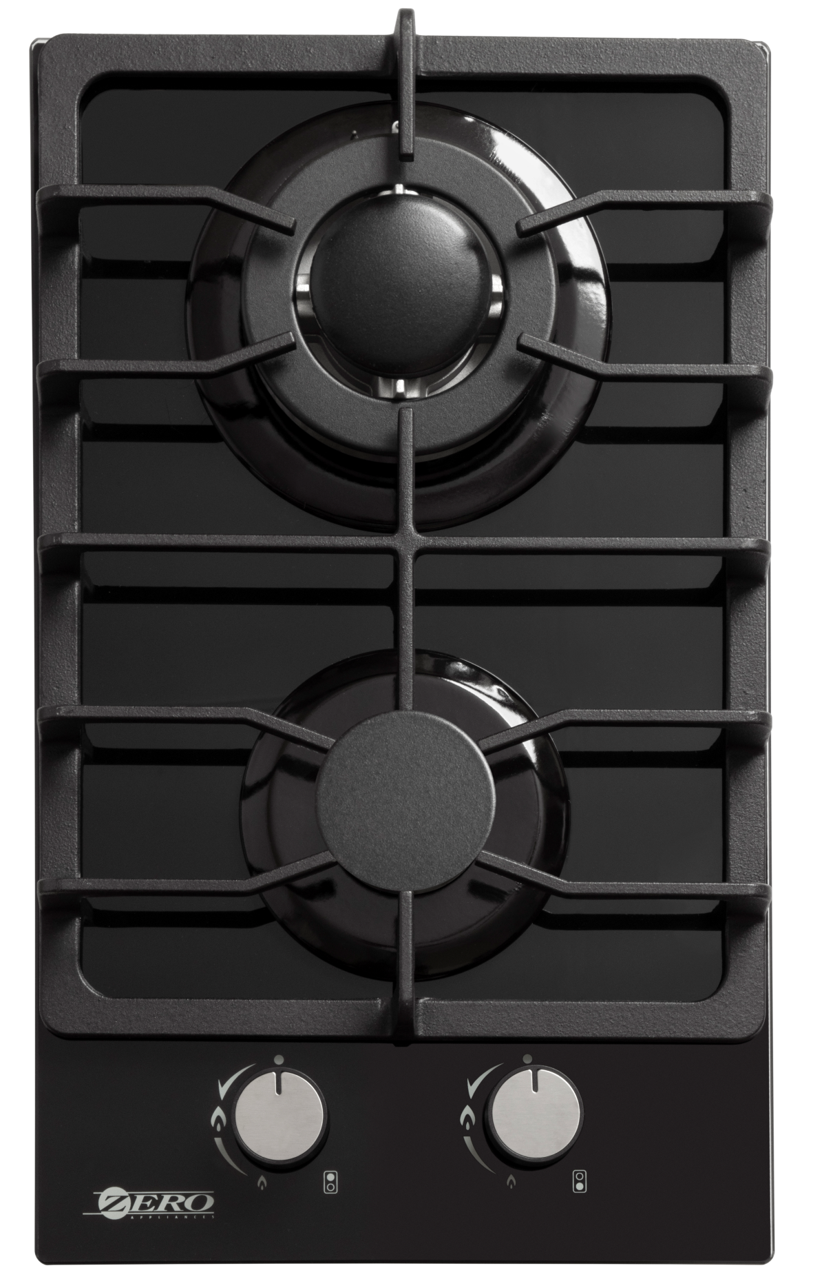Zero 2 Burner Gas Hob Glass Black 2BURNHOB-1