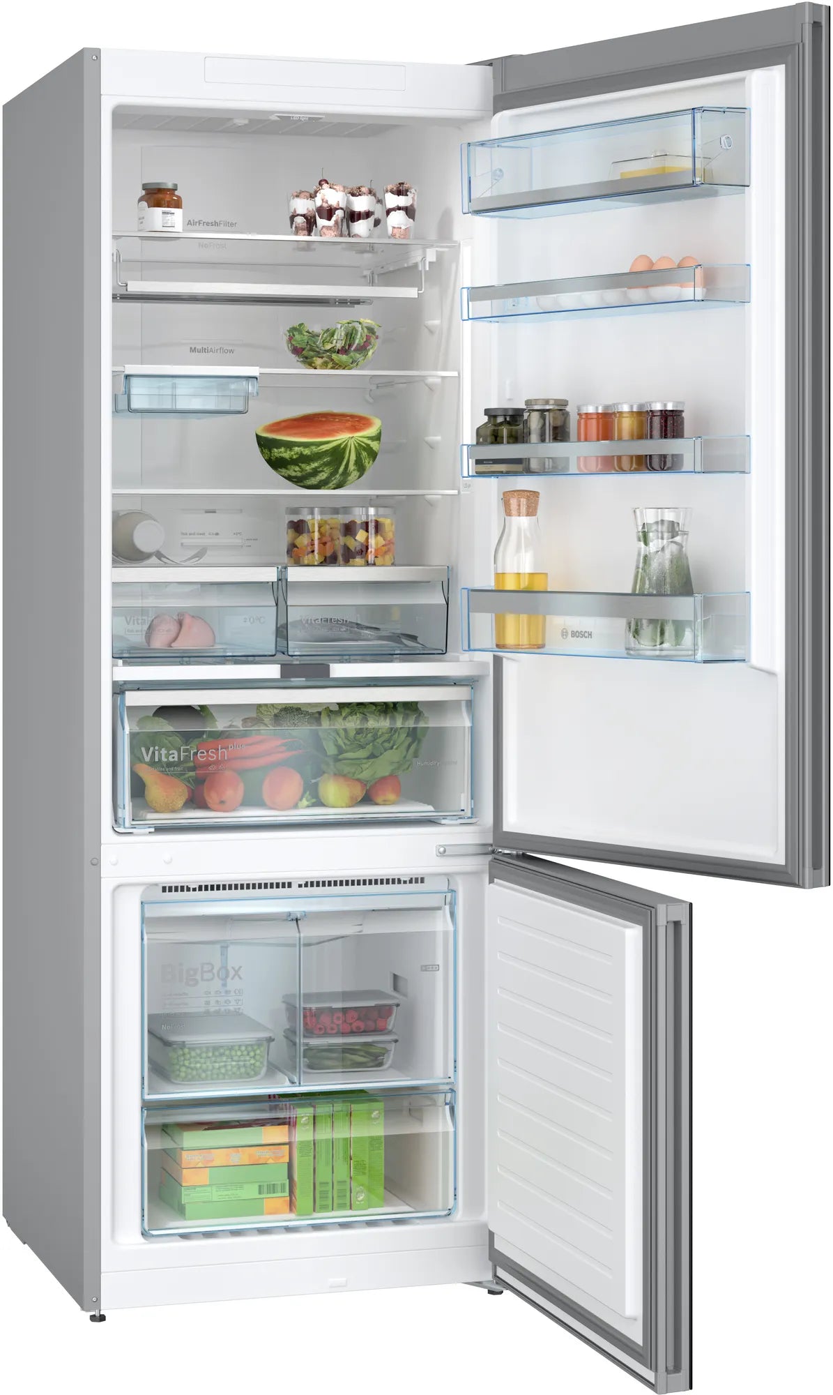 Bosch 505L Fridge/Freezer Black Glass (Bottom Freezer) KGN56LB31U