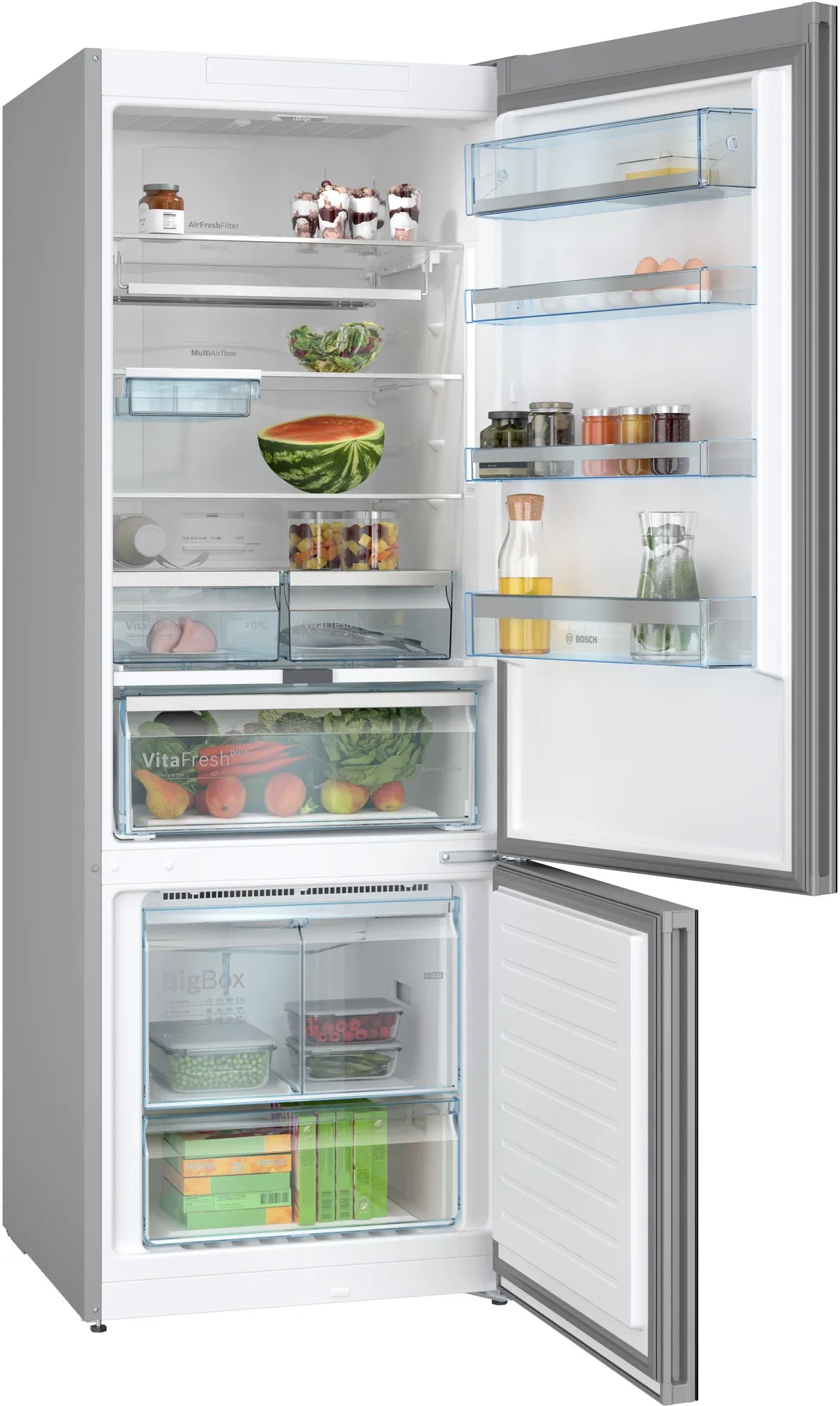 Bosch 505L Fridge/Freezer Black Glass (Bottom Freezer) KGN56LB31U-2