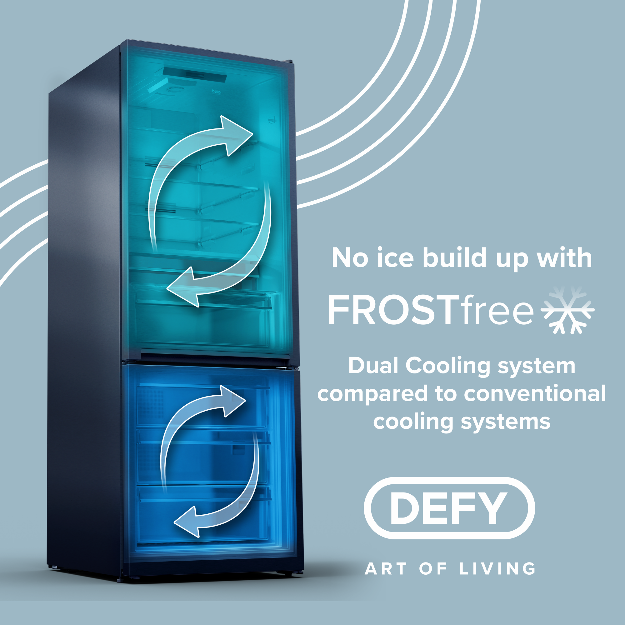 Defy 302L Fridge/Freezer Metallic DAC639
