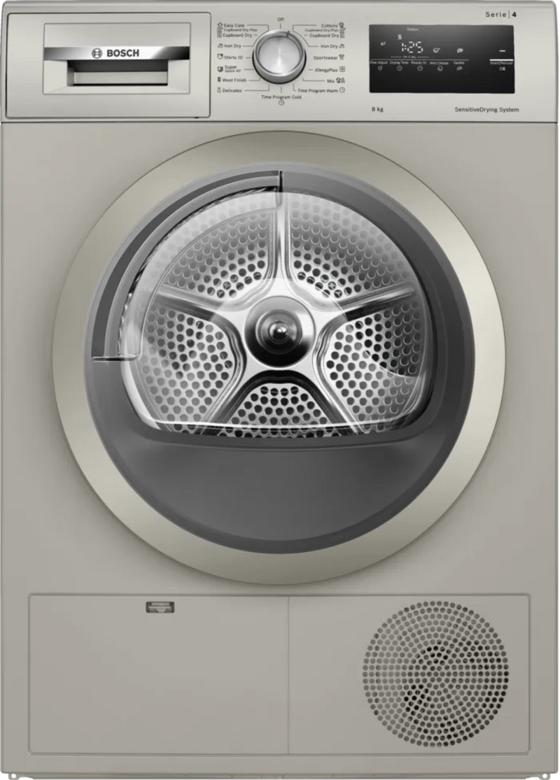Bosch 8kg Series 4 Condenser Tumble Dryer Silver Inox WTN85401ZA-1