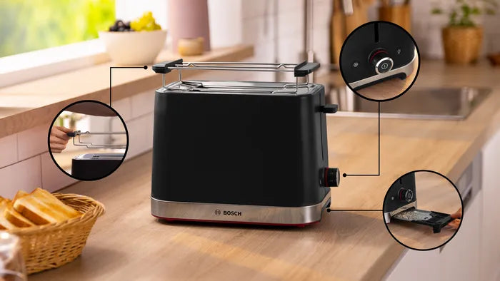 Bosch 2 Slice Compact Toaster MyMoment Black TAT4M223-2