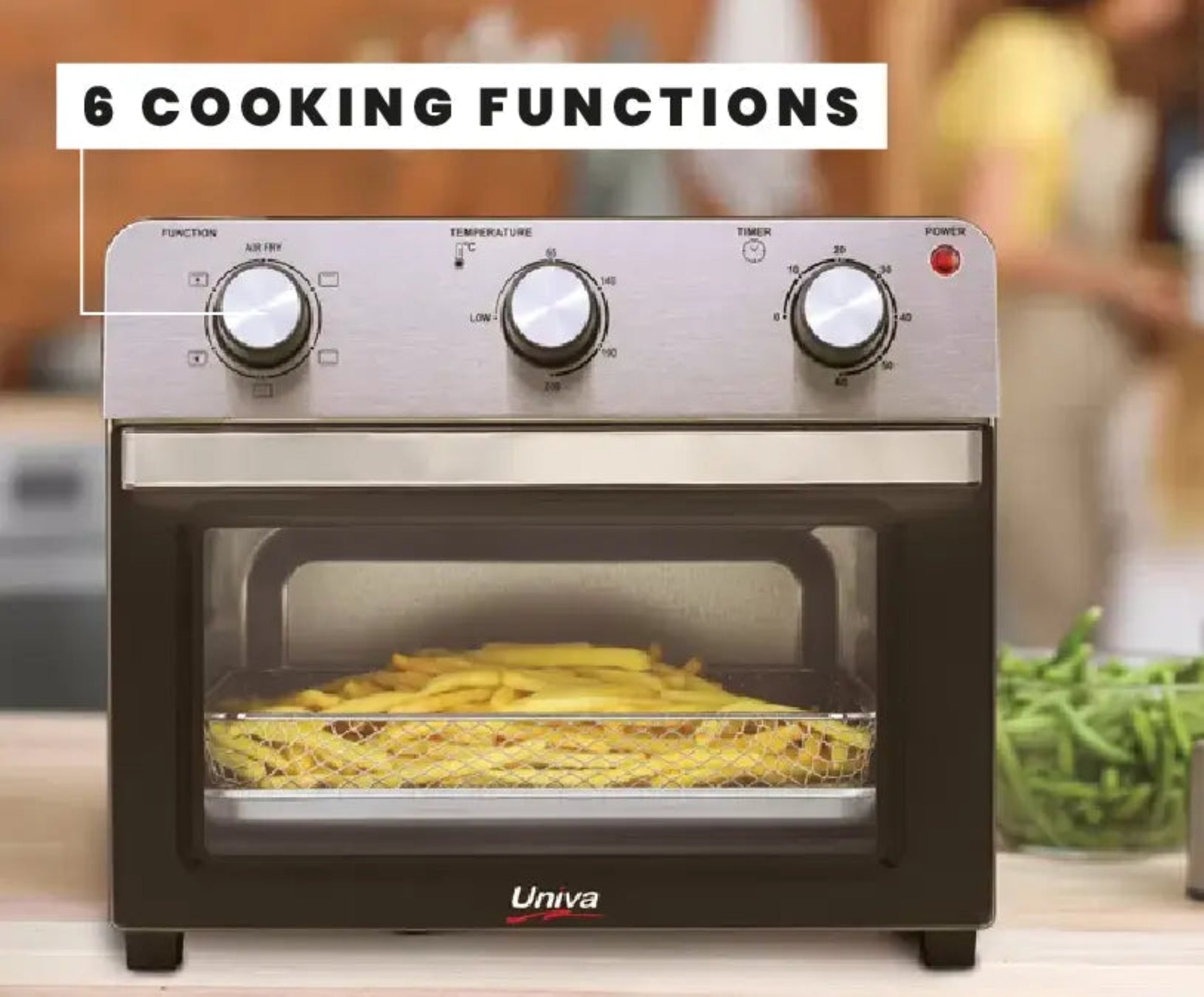 Univa 22L Air Fryer Black UAF2200B-2