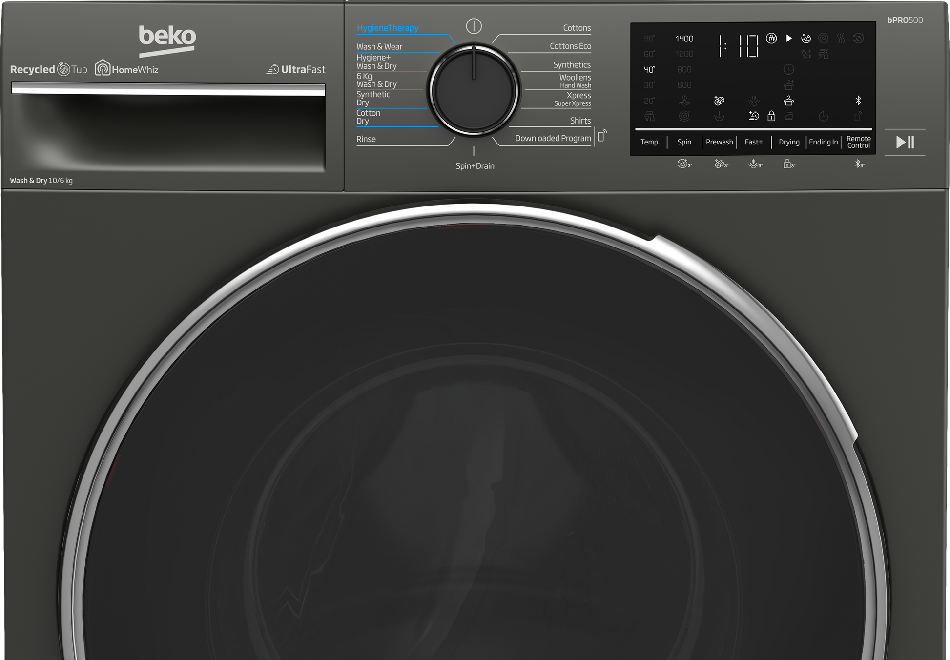 Beko 10/6kg Front Loader Combo Washing Machine Grey BWD200-3