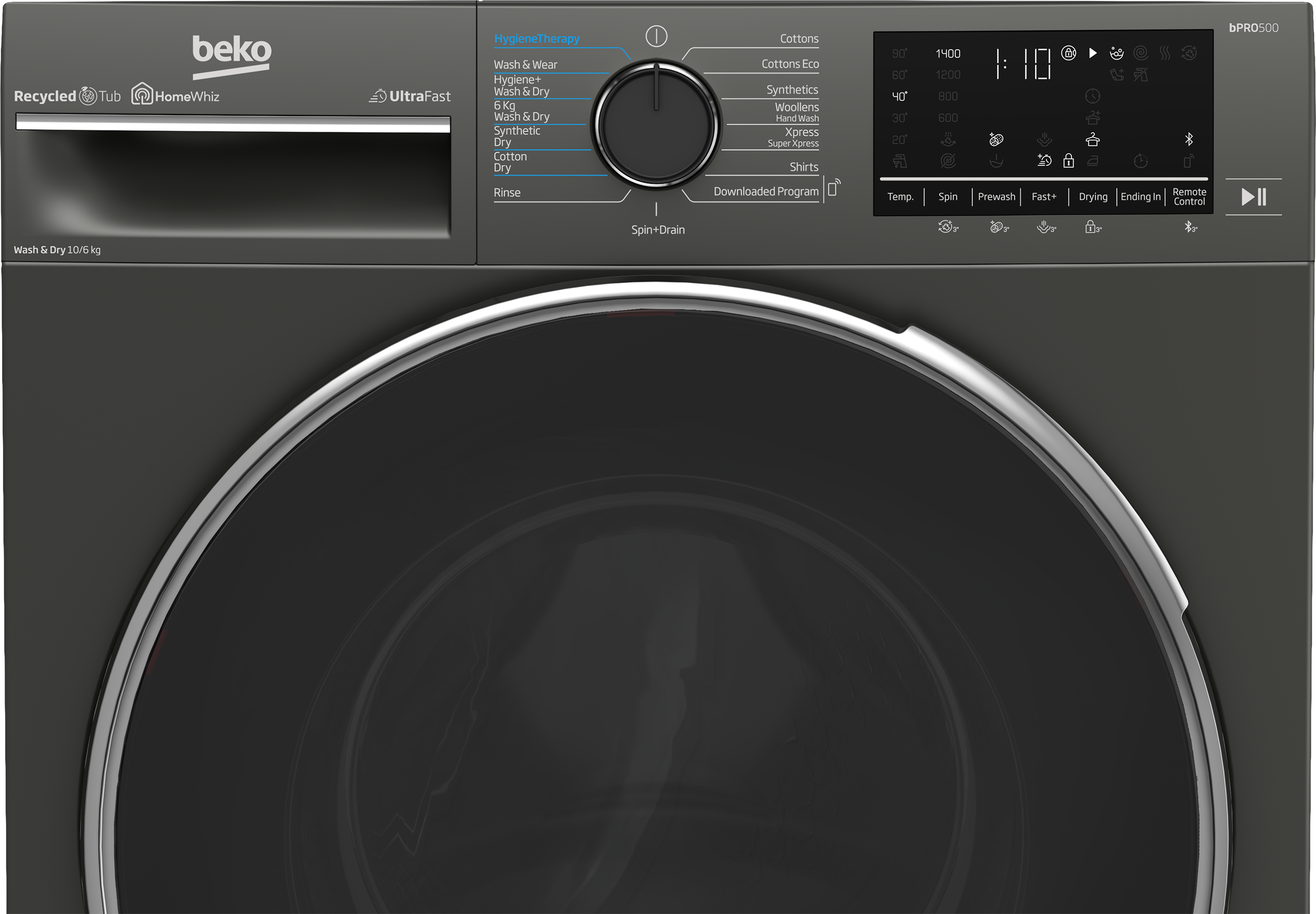Beko 10/6kg Front Loader Combo Washing Machine Grey BWD200
